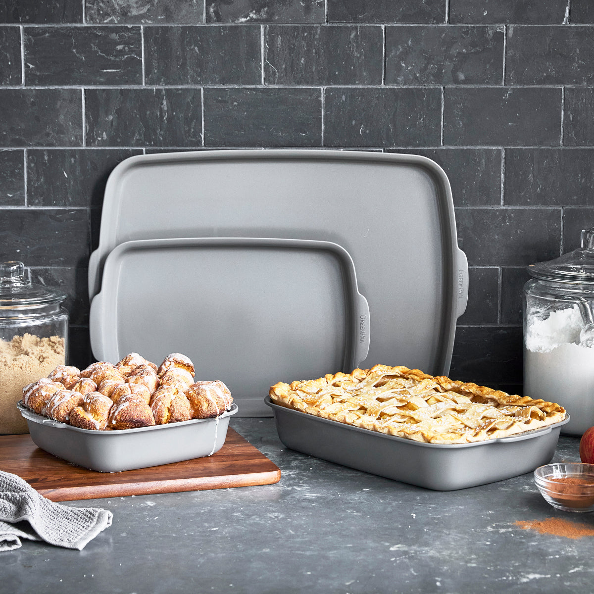 Premiere Nonstick Ceramic Baking Dish Set - 4 Piece Ovenware for Casseroles, Lasagna & Desserts | Durable & Easy Clean | Perfect for Family Dinners & Holiday Baking