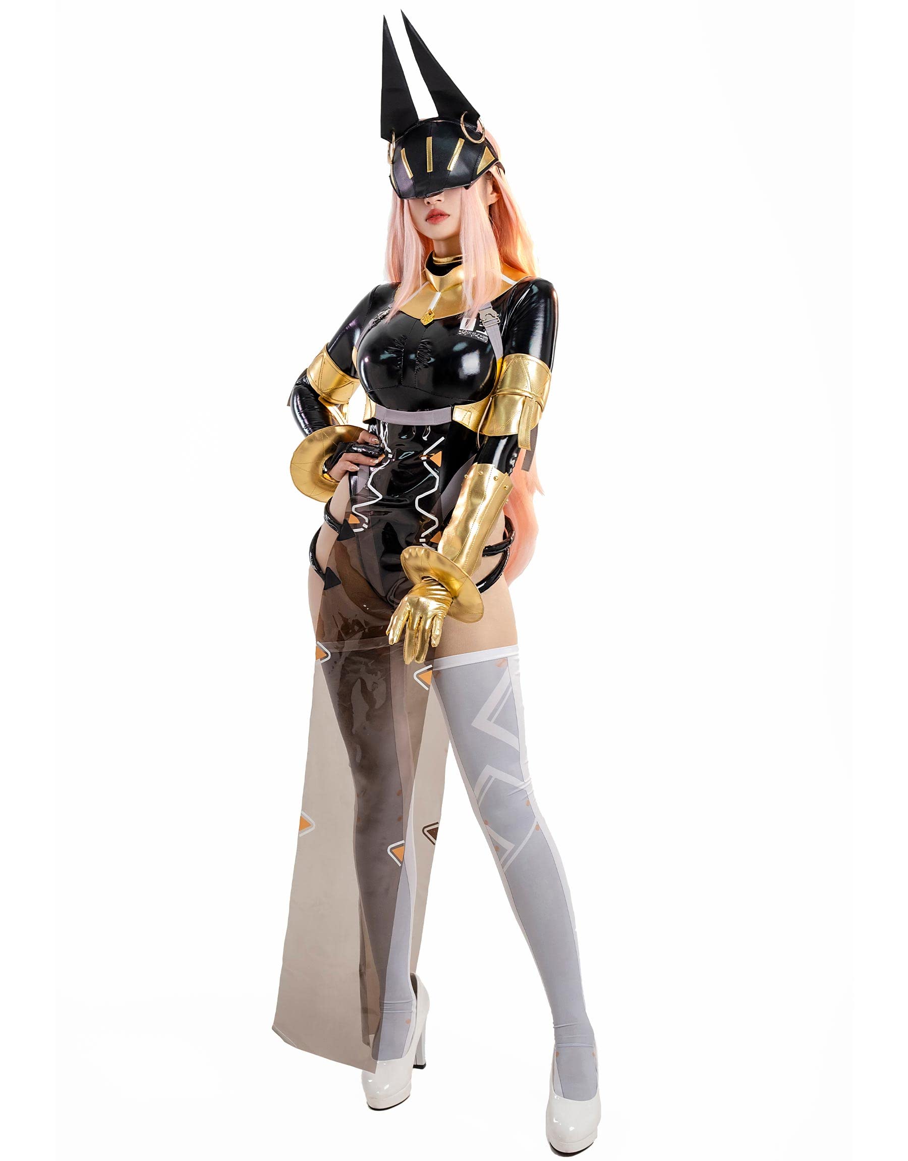 Miccostumes Women's Cosplay Costume - Full Bodysuit with Vest, Thigh High Socks & Mask Set | Anime Convention Outfit, Halloween Costume, Party Cosplay