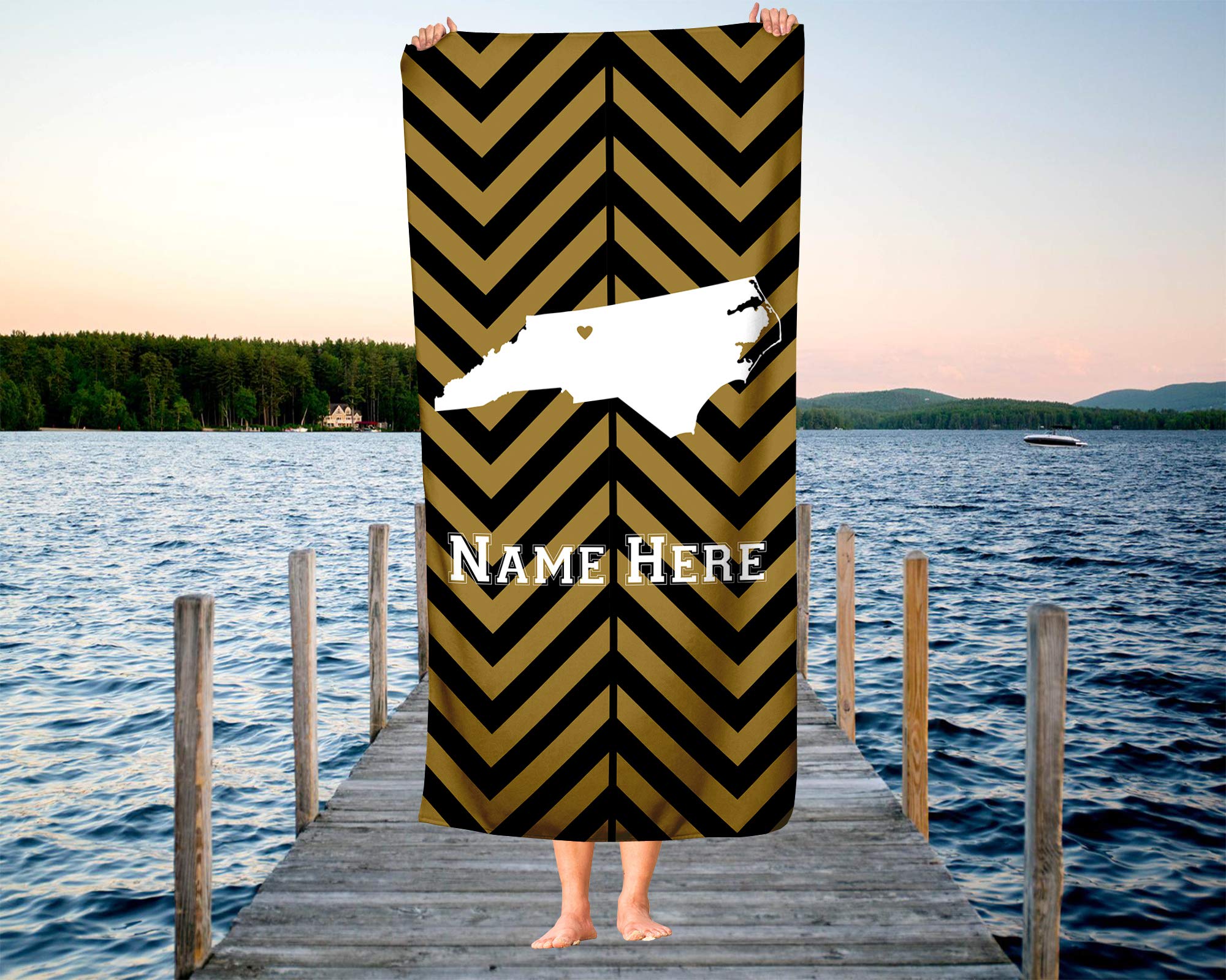 Custom Winston Salem North Carolina State Pride Beach & Bath Towel - Personalized Large & Medium Towels for Adults, Kids, College Football & Basketball Fans - Perfect for Pool, Beach, Gym & Game Day