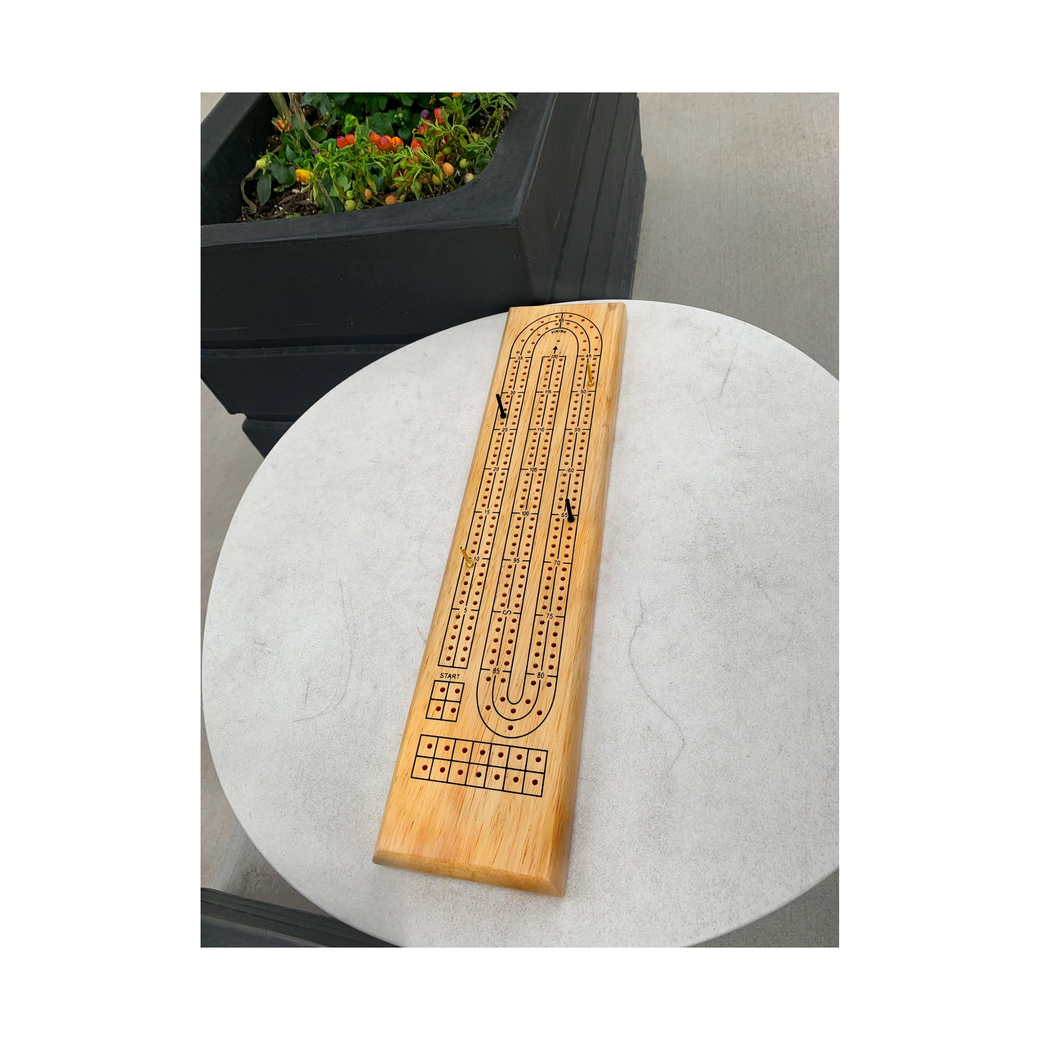 AreYouGame Solid Wood Cribbage Board - Classic Strategy Game for Adults & Families | Perfect for Game Nights, Travel & Gifts