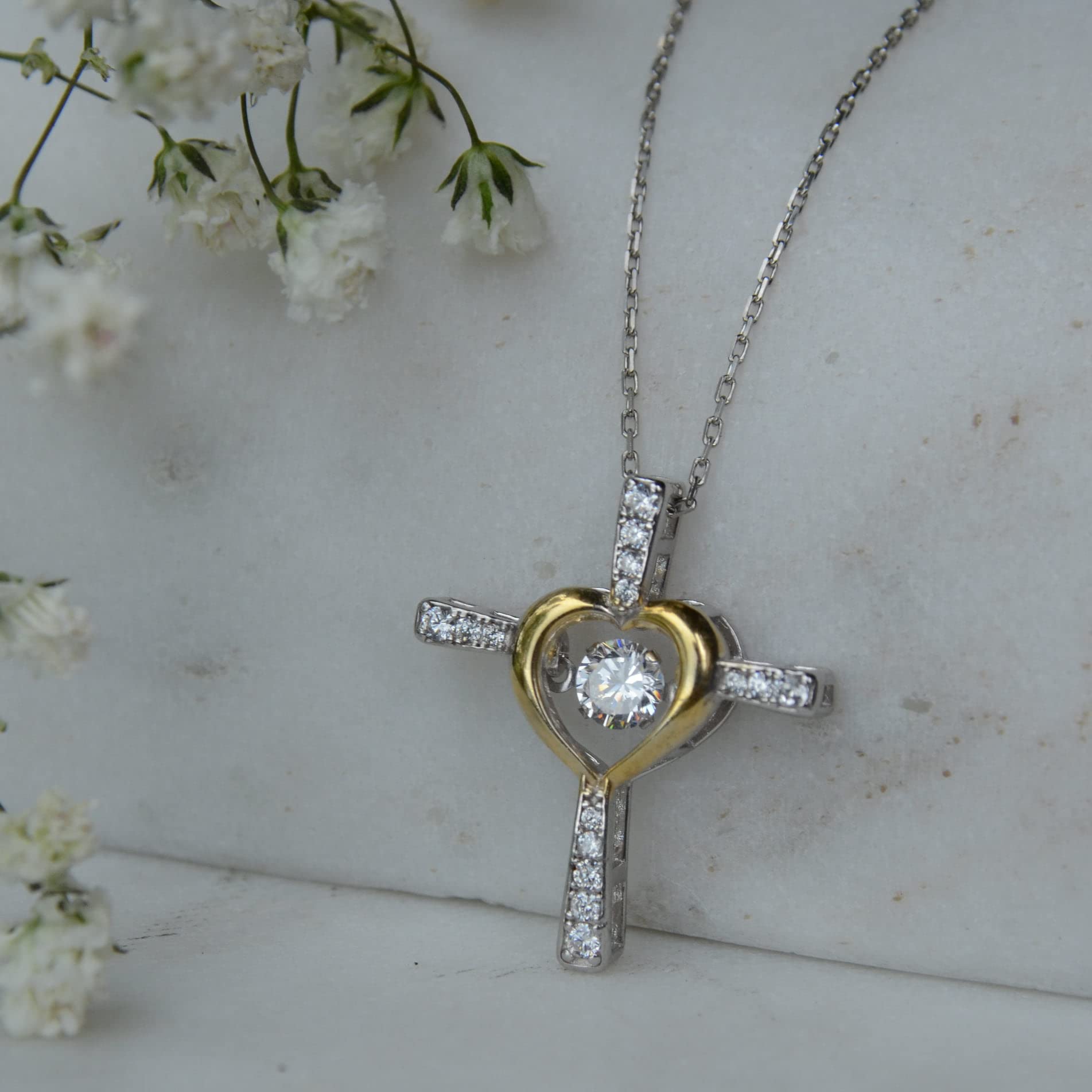Gold Cross Necklace for Women - Elegant Graduation Gift for Her, Fiance & Special Occasions | Perfect for Church, Weddings & Everyday Wear