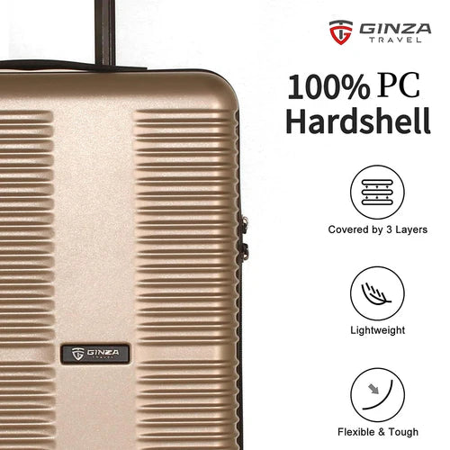 Ginza Travel Hardside Spinner Luggage 2-Piece Set (20/28 Inch) - Lightweight Durable Suitcase for International Flights & Business Trips