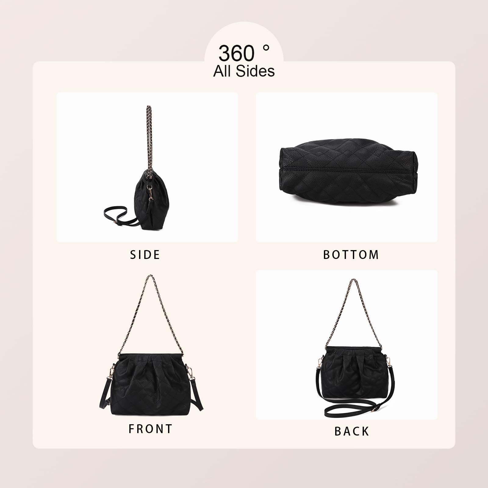 Stylish Gladdon Quilted Crossbody Bag for Women - Small Leather Shoulder Purse with Chain Strap, Designer Clutch - Perfect for Daily Use, Shopping & Evening Events
