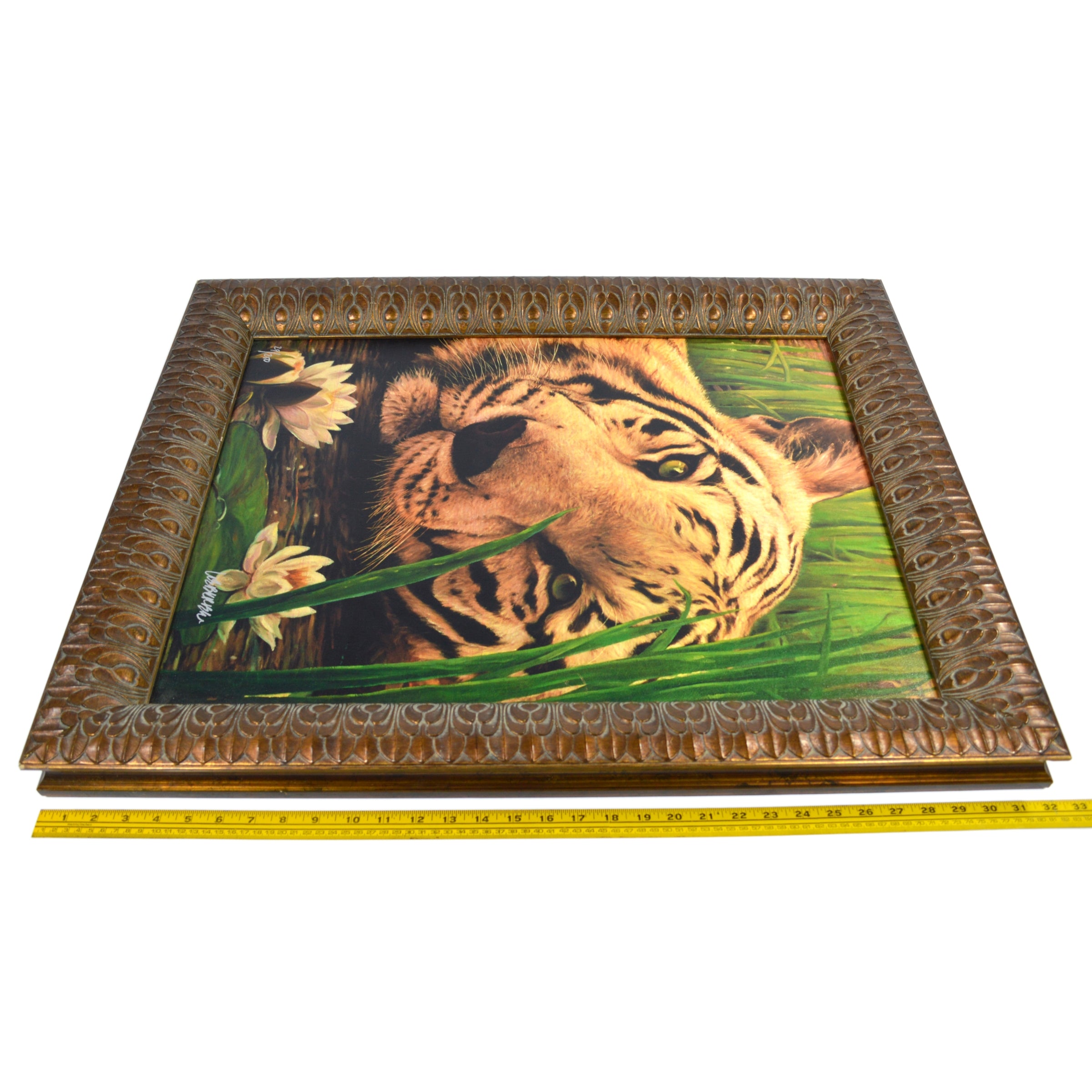 Original Signed Lazy Bengal Tiger Giclee Print on Canvas #29/250 by Weber - Perfect for Home Decor, Office Art & Wildlife Enthusiasts