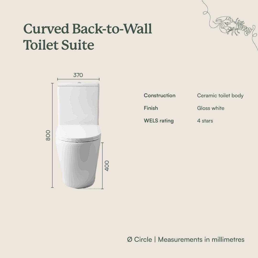 Modern Curved Back Wall-Mounted Toilet Suite - Space-Saving Design for Small Bathrooms & Contemporary Homes | Perfect for Apartments, Powder Rooms & Luxury Bathroom Renovations