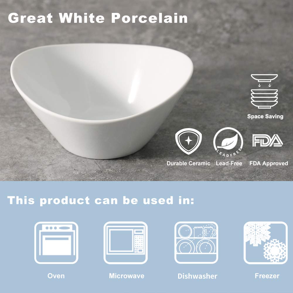 Porcelain Pasta Bowls Set of 4 - 8