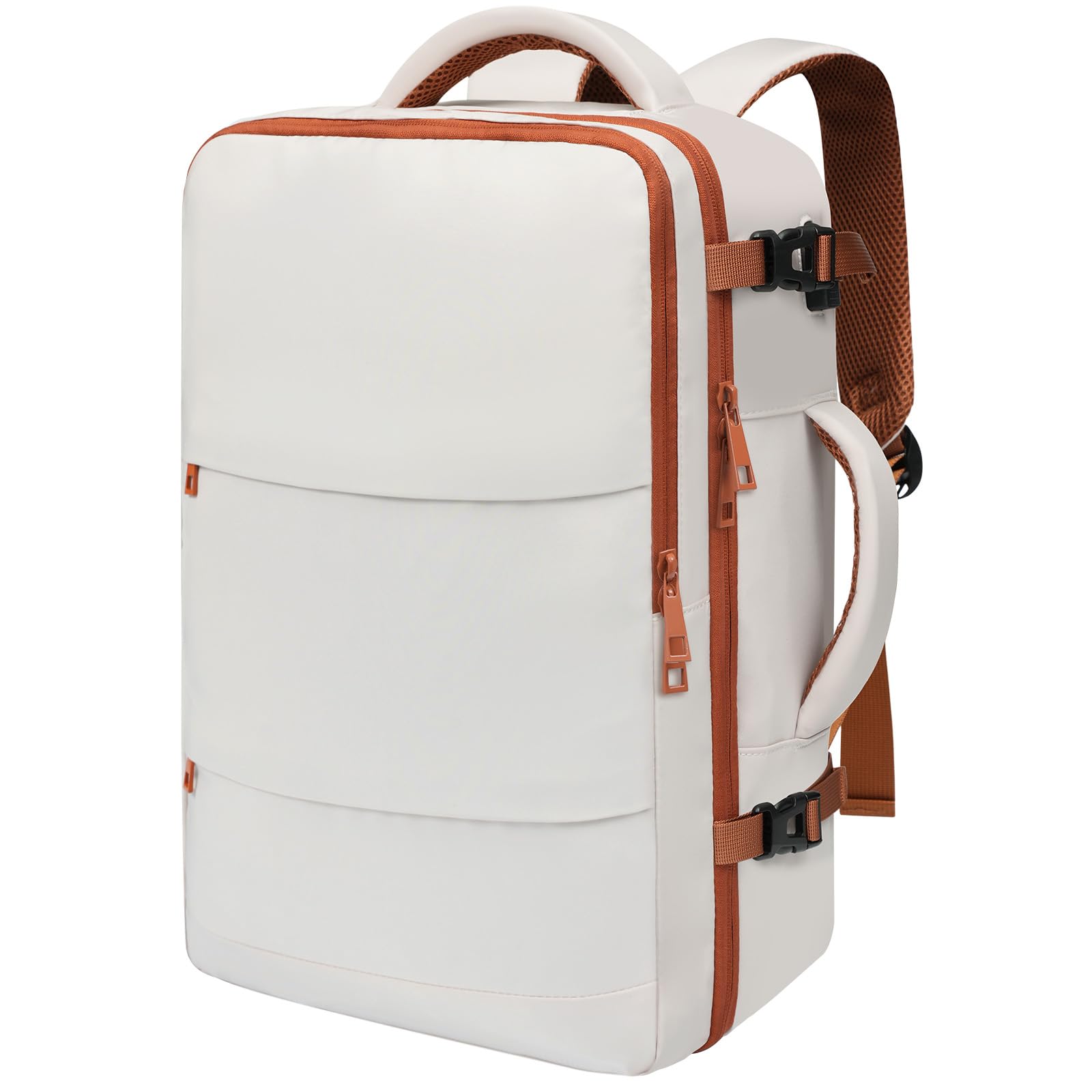BAGAIL Travel Laptop Backpack with USB Charging Port - Waterproof Carry-On Backpack for Business, College & Airplane Travel - Perfect for Commuting, Work & Weekend Getaways (Beige)