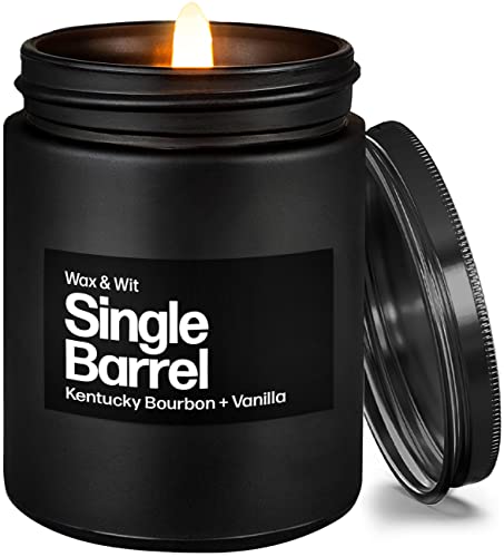 Premium Black Scented Candles for Men - Vanilla Bourbon Fragrance, 9oz Masculine Home Candles, Ideal for Relaxation, Meditation & Gifts - WAX & WIT Men's Luxury Candles