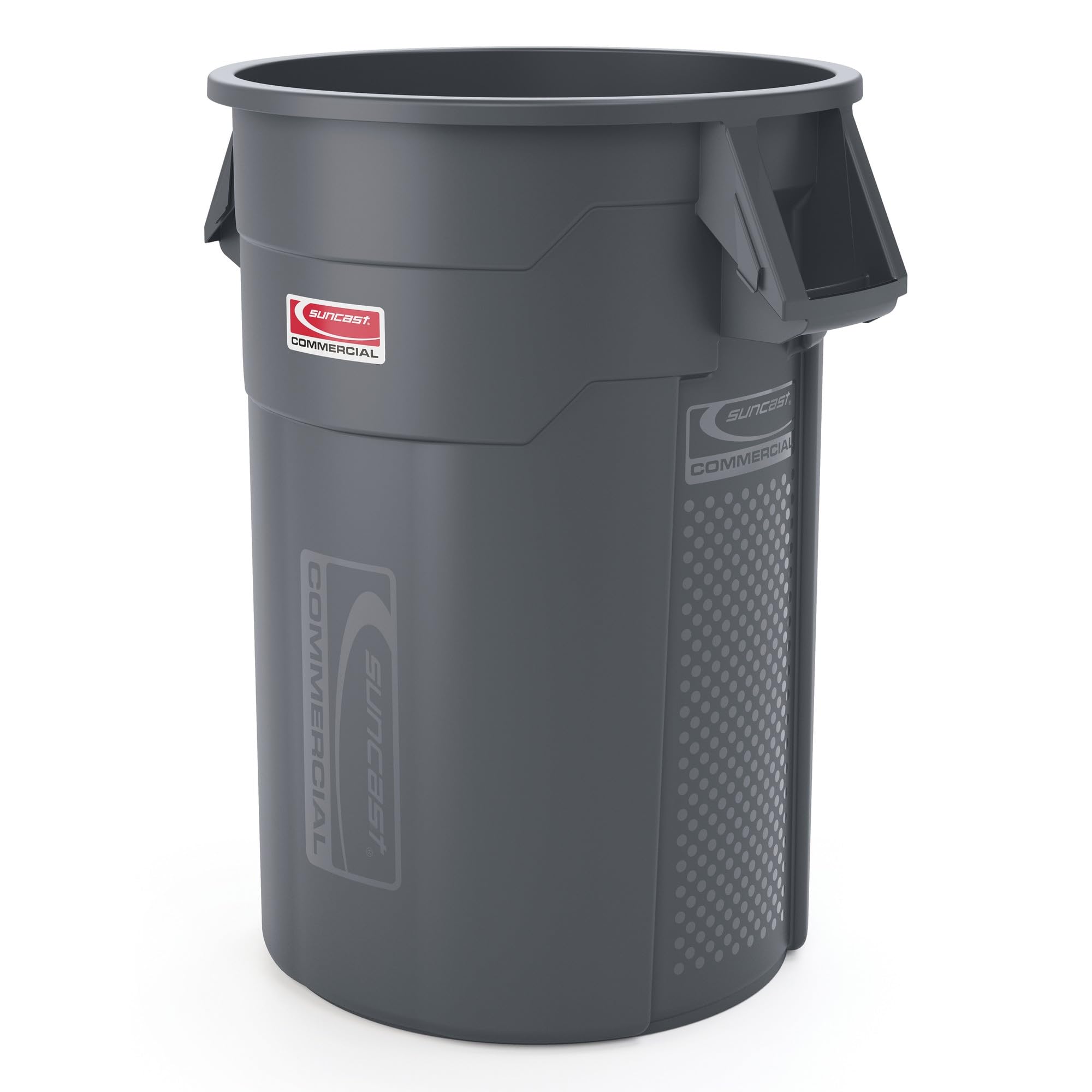 Suncast 44 Gallon Heavy-Duty Commercial Trash Can with Lid - Durable Outdoor & Indoor Garbage Bin for Office, Restaurant, Warehouse, and Home Use