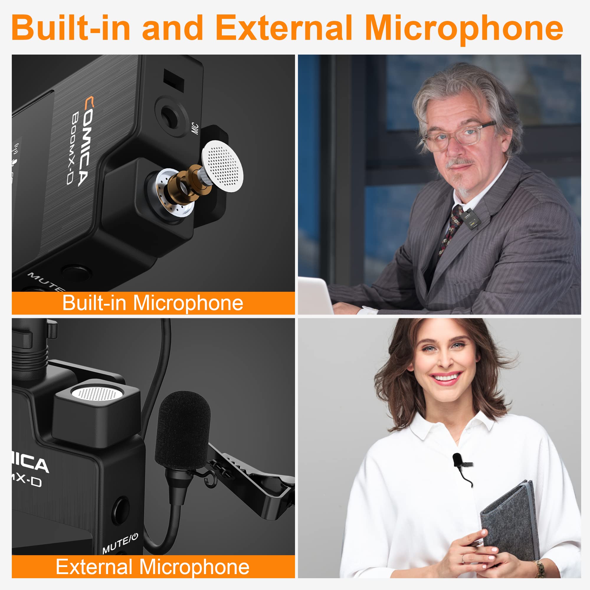 COMICA BoomX-D1 Wireless Lavalier Microphone System - Noise Cancelling Lapel Mic for Camera, Smartphone, Laptop with Low Latency & Real-Time Monitoring | Ideal for Vlogging, Interviews, Live Streaming & Content Creation