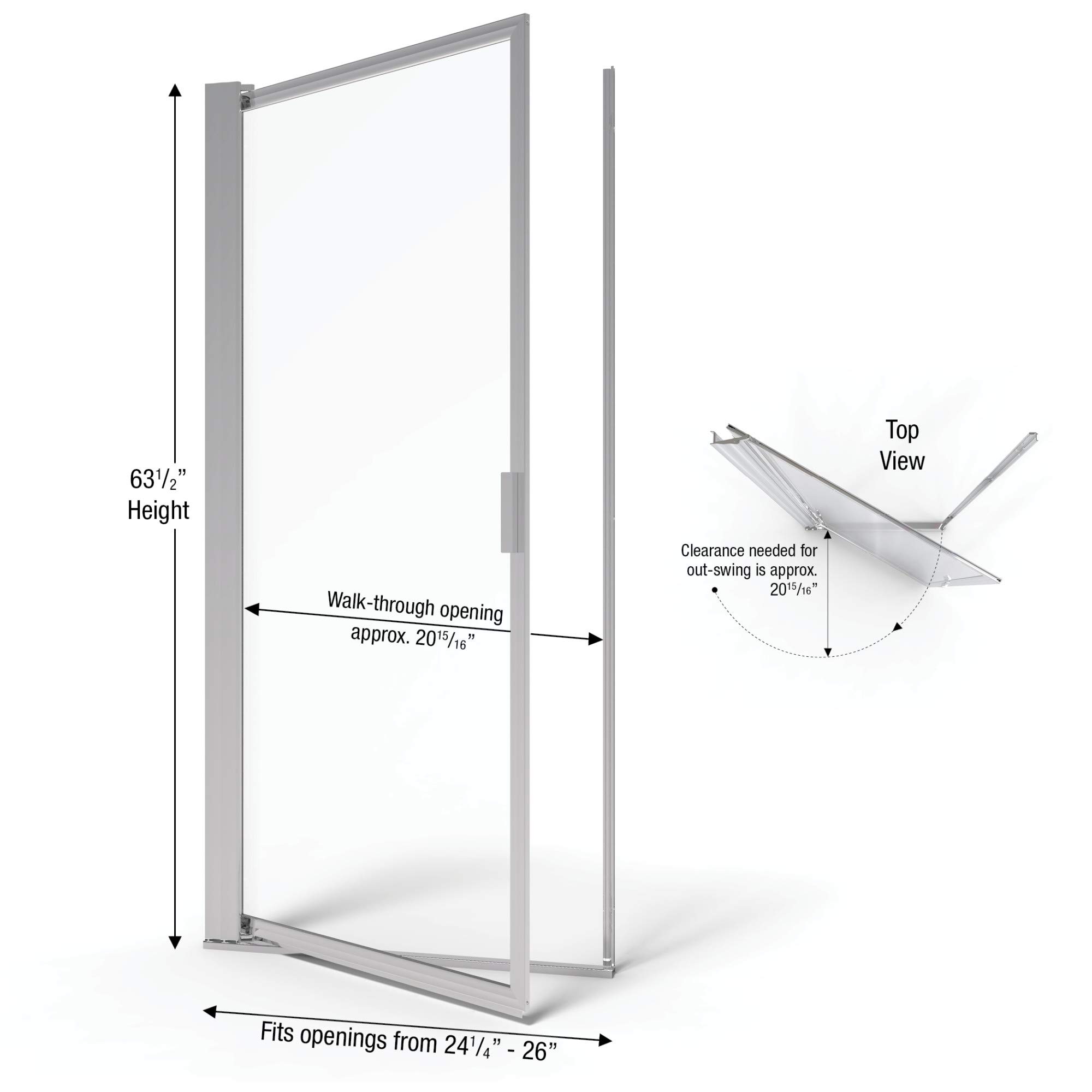 Premium Basco Deluxe Glass Shower Door - 24.5-26
