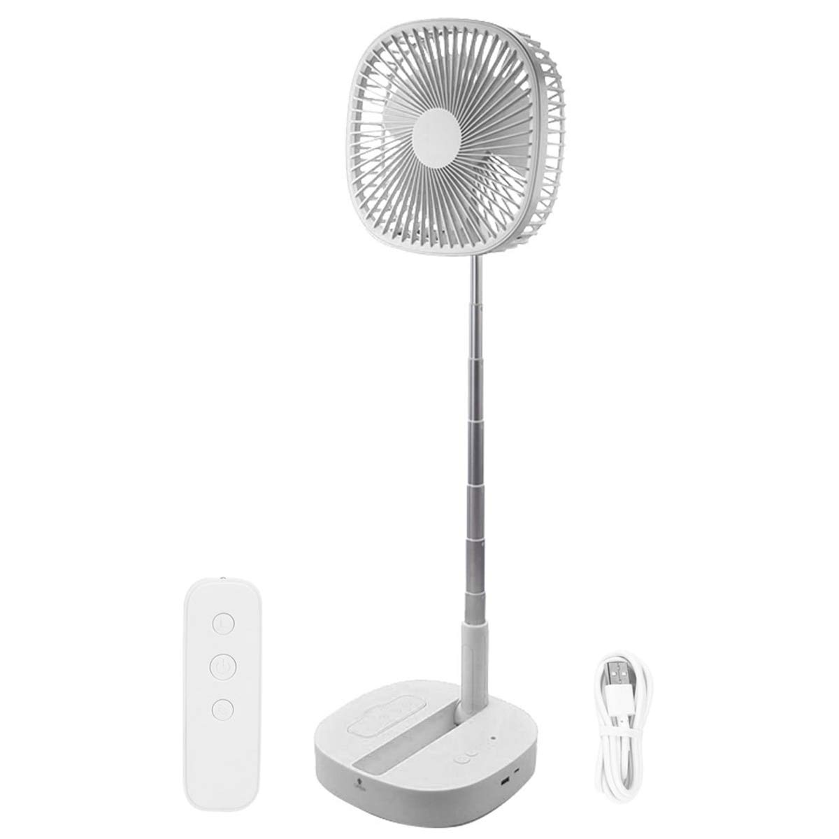 DISSURE Portable Folding Desktop Fan - USB Rechargeable, Adjustable Height, Quiet Cooling Fan for Home, Office, Bedroom | Perfect for Desk, Nightstand, Dorm & Travel Use