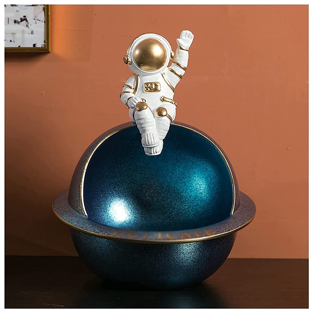 Nordic Luxury Coffee Table Key Tray - Modern Decorative Jewelry Dish & Multifunctional Home Decor | Entryway Organizer for Keys, Watches, Phone & Astronaut Ornaments (Blue) - Perfect for Living Room, Bedroom & Entryway Decor