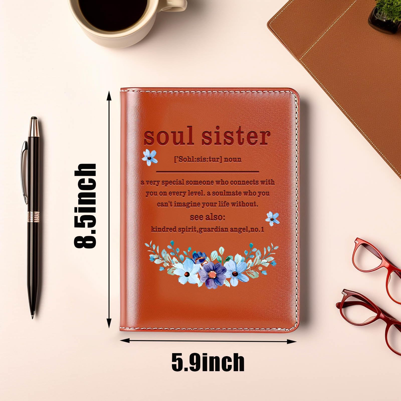 Best Friendship Journal Notebook - Leather Lined Diary for Sister, BFF & Bestie Gifts | Thoughtful Thank You Present for Women | Perfect for Sisterhood Celebrations, Birthday Gifts & Memory Keeping