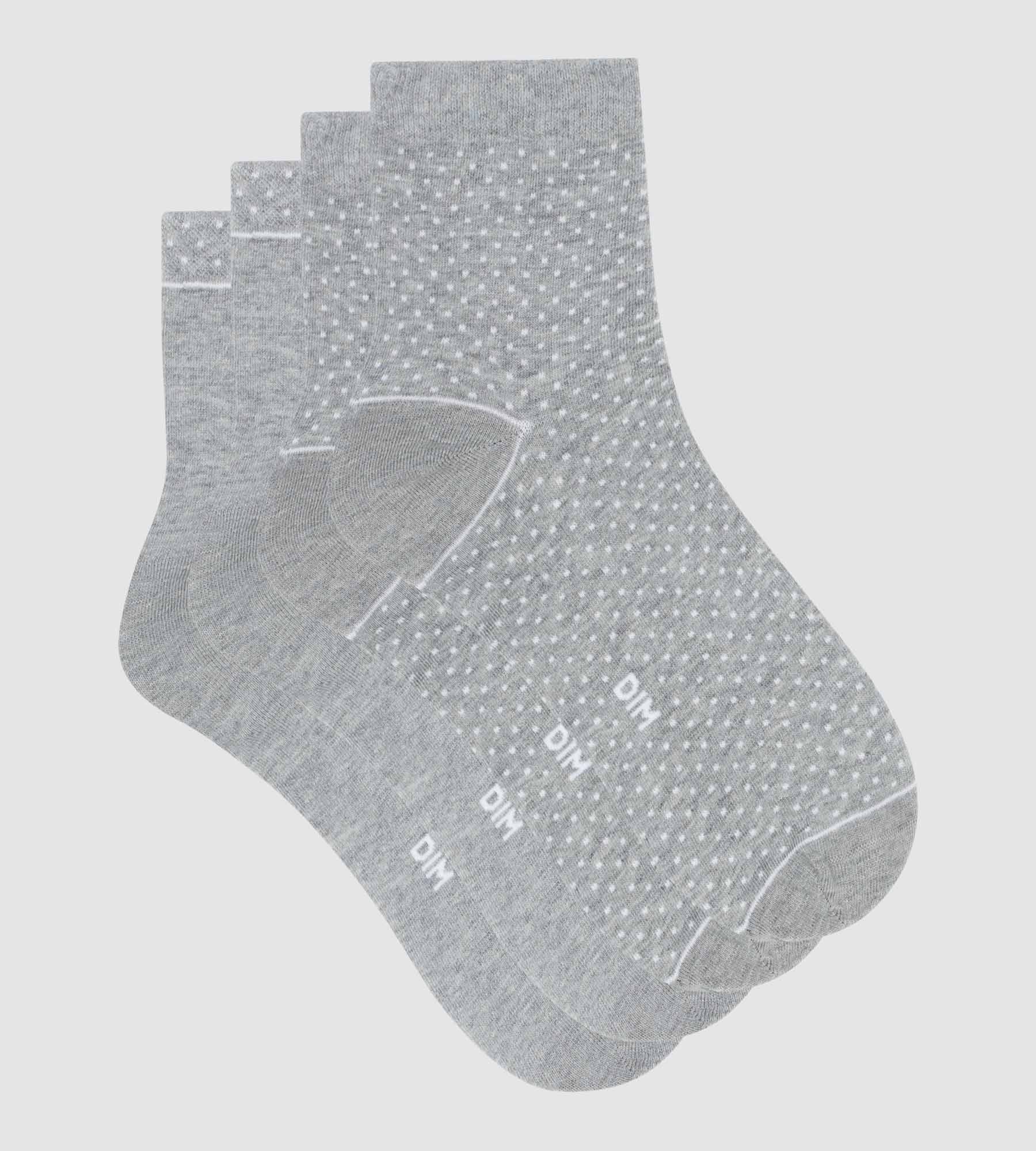Organic Cotton Polka Dot Women's Ankle Socks - 2 Pairs Pack (Gray) | Soft Breathable Socks for Casual Wear, Work & Everyday Comfort
