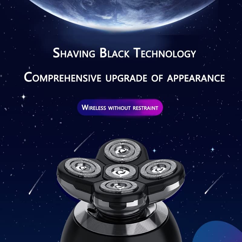 Premium Electric Razor for Men - Full Body & Facial Grooming, Rotary Shaver with Strong Motor, USB Rechargeable Beard Trimmer for Bald Head Shaving - Perfect for Travel, Home & Gym Use