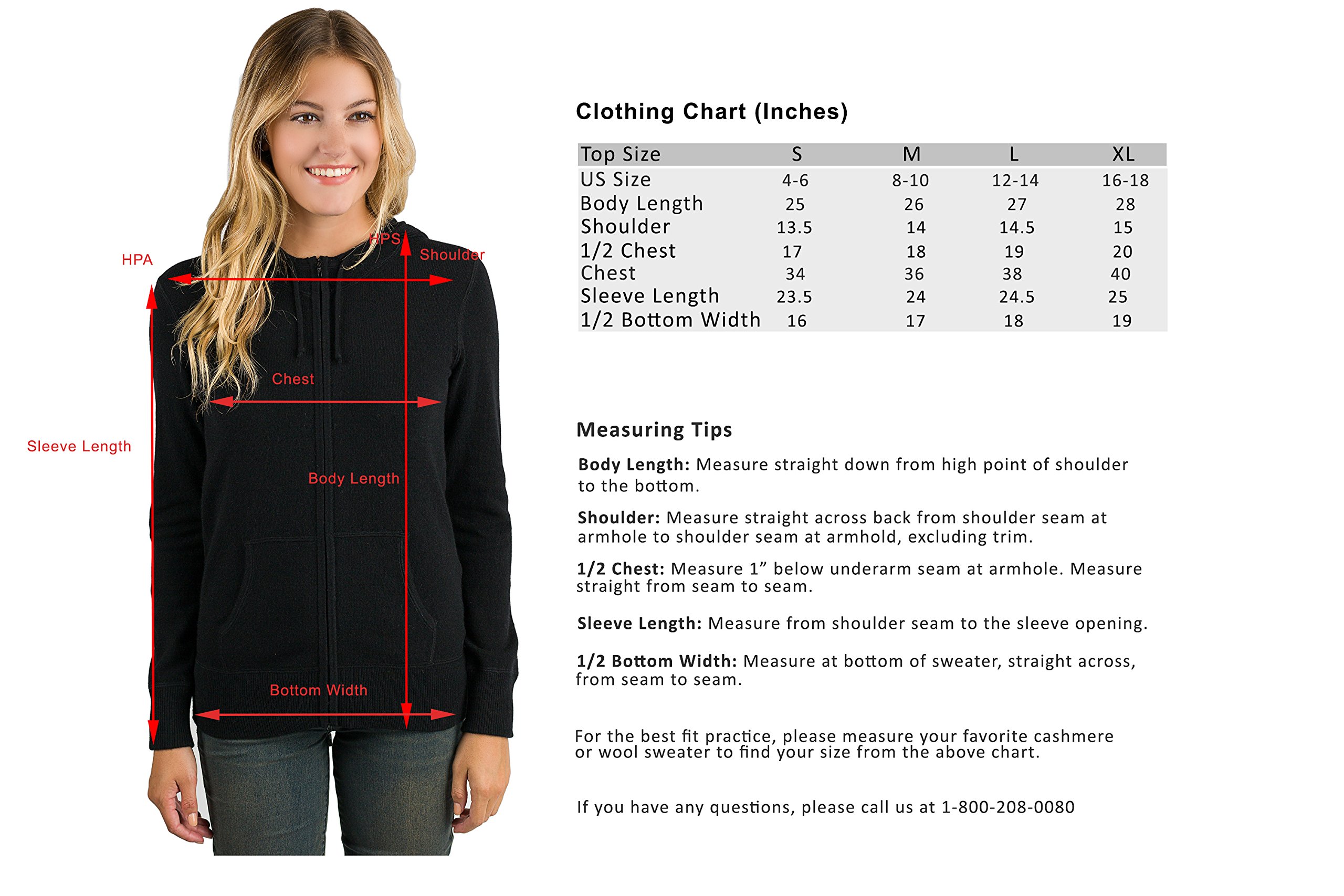 JENNIE LIU Women's 100% Pure Cashmere Zip-Up Hoodie Cardigan - Soft Long Sleeve Sweater for Fall & Winter | Cozy Lounge Wear, Office Outfits, Casual Street Style