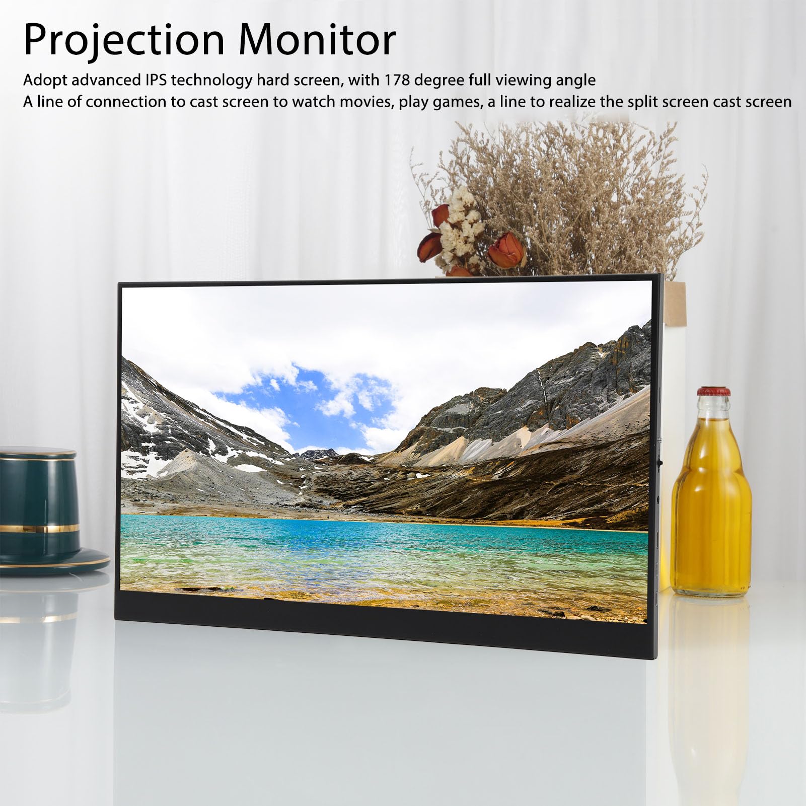 Yoidesu 17.3 Inch Portable Gaming Monitor - 2.5K FHD 165Hz Touchscreen USB-C External Display with HDR, Ultra-Thin 4mm Bezel & Protective Case - Perfect for Travel, Work, and Multi-Screen Gaming Setup