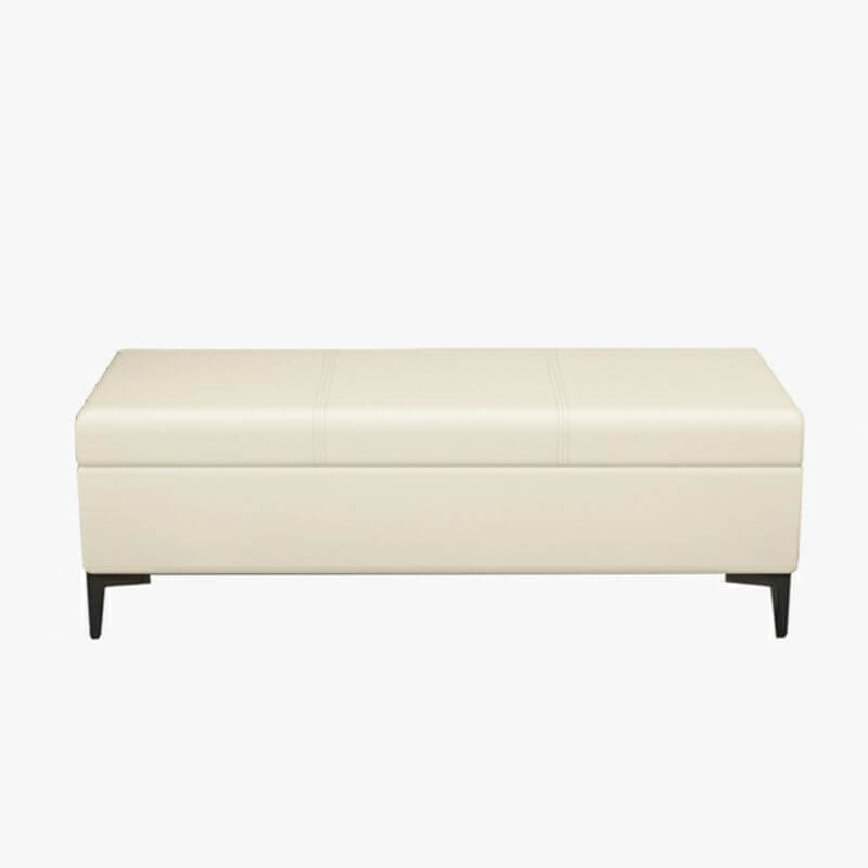 Trendy Rectangle Solid Color Flip Top Storage Ottoman with Sponge Cushioned Seat - Green, Dove Grey, Slate Blue - Perfect for Living Room, Bedroom & Home Organization