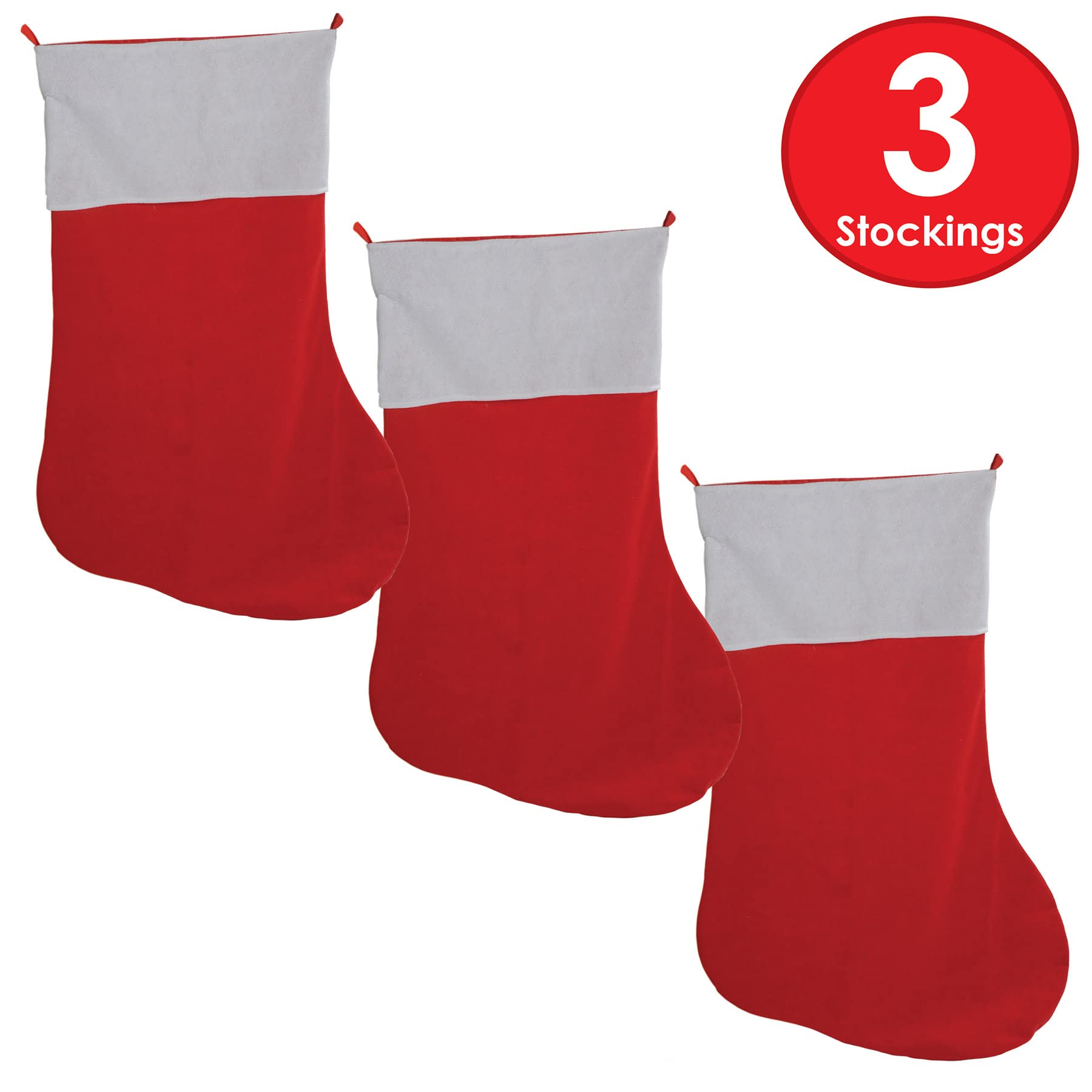 Beistle 3-Piece Oversized Felt Christmas Stockings Set - 54