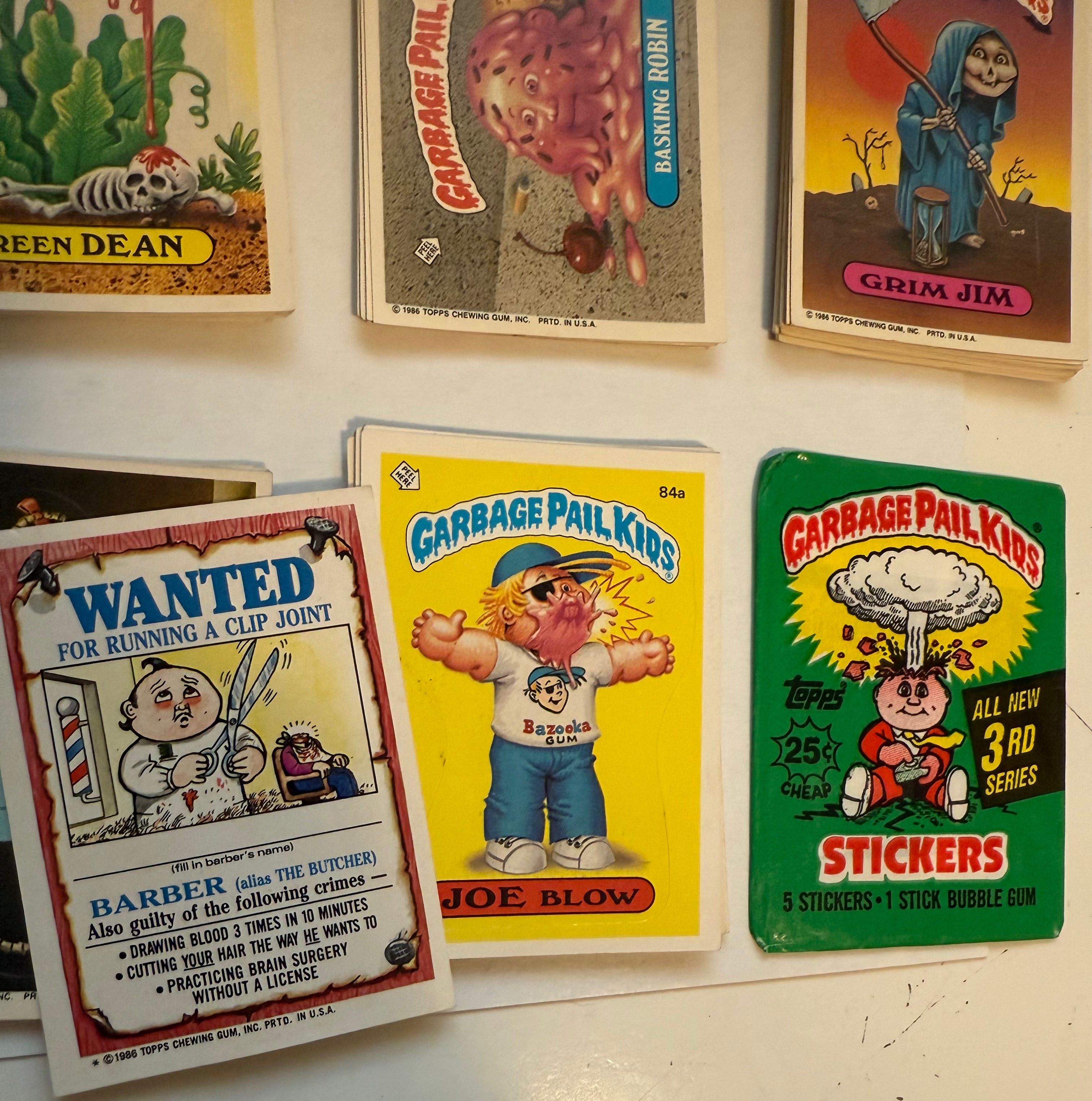 Vintage 1985 Garbage Pail Kids Series 3 Rare Stickers Set - High Grade Condition with Original Wrapper | Collectible Trading Cards for Nostalgic 80s Fans & Pop Culture Enthusiasts