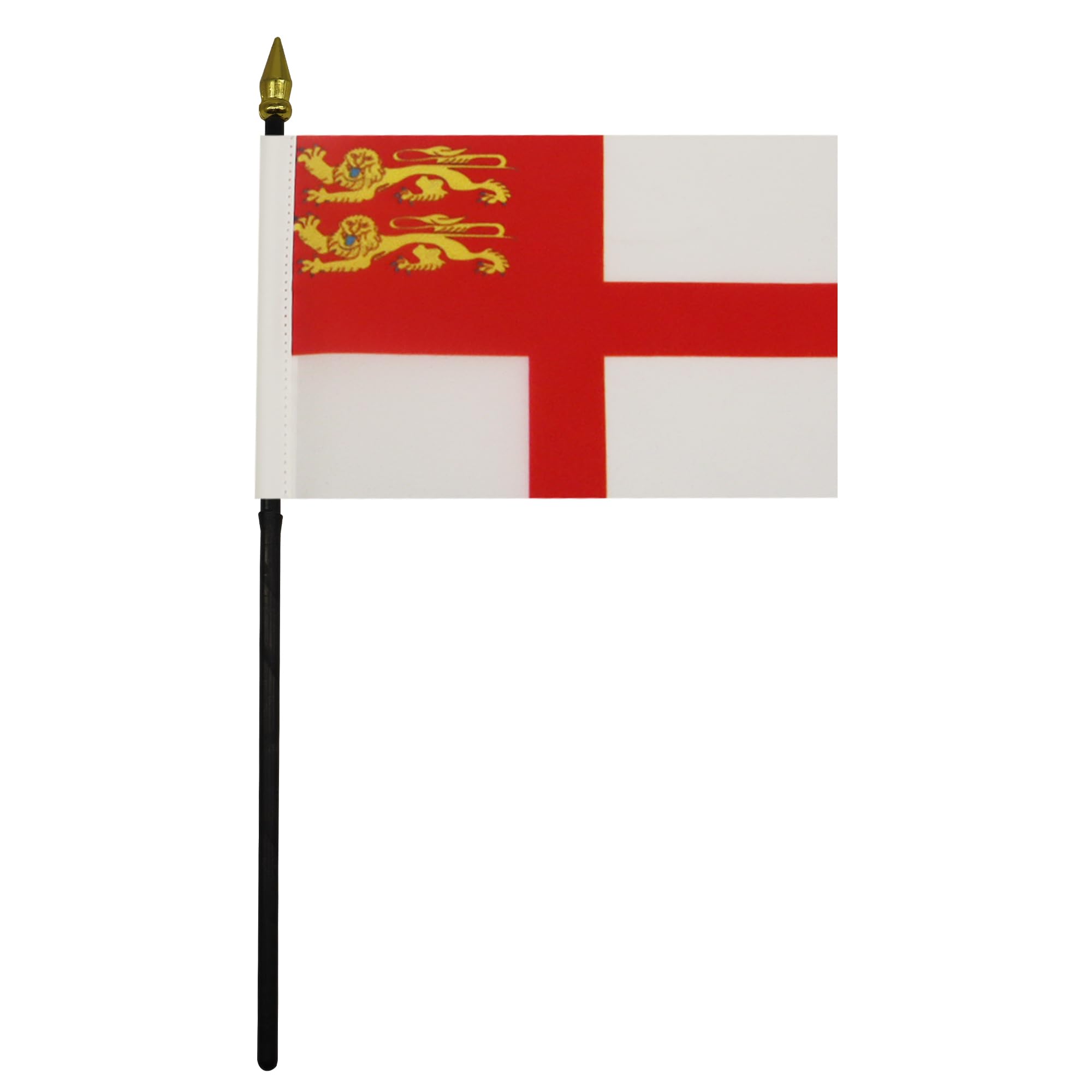 AZ FLAG Sark Island Mini Desk Flag 4'' x 6'' (10 x 15 cm) - 100% Polyester Guernsey Office Banner with 10'' Golden Spear Pole - Perfect for Home, Office Decor & International Events