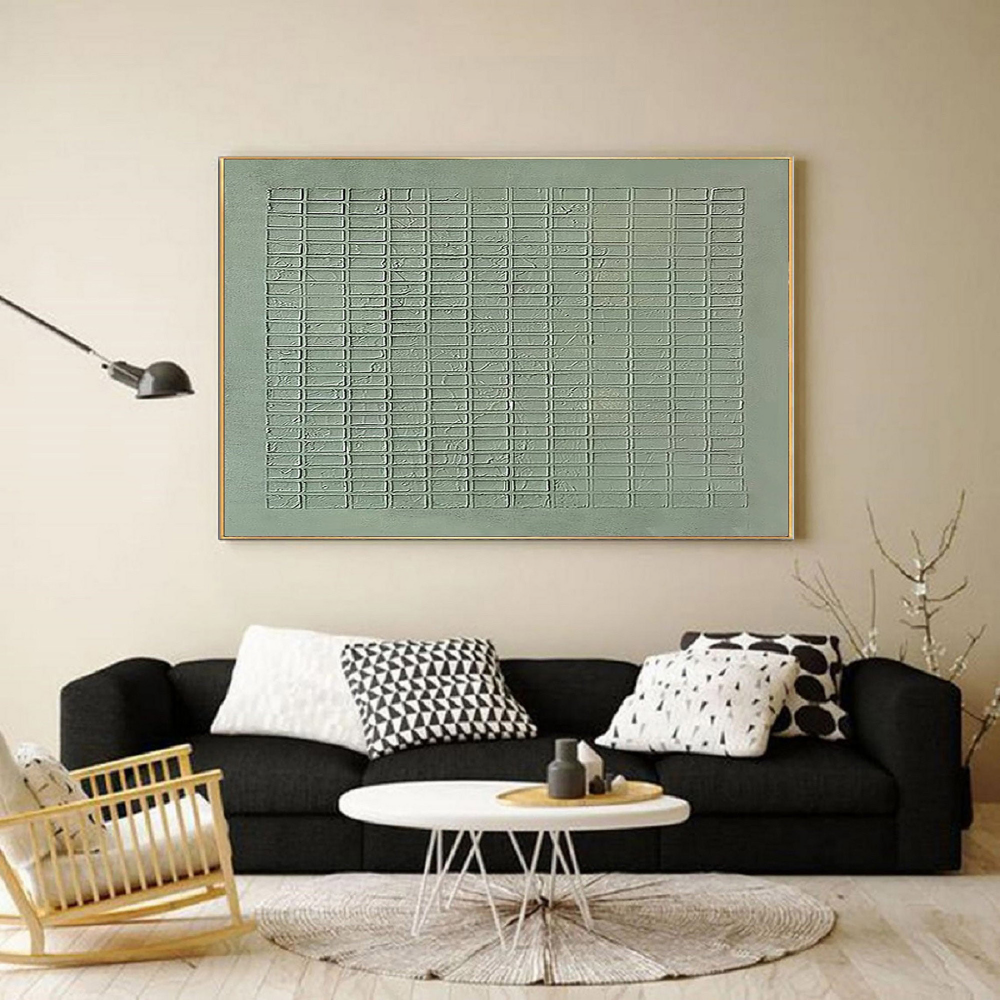 Custom Blue & Green Abstract Wall Art Canvas Print #BG013 - Modern Home Decor for Living Room, Bedroom & Office