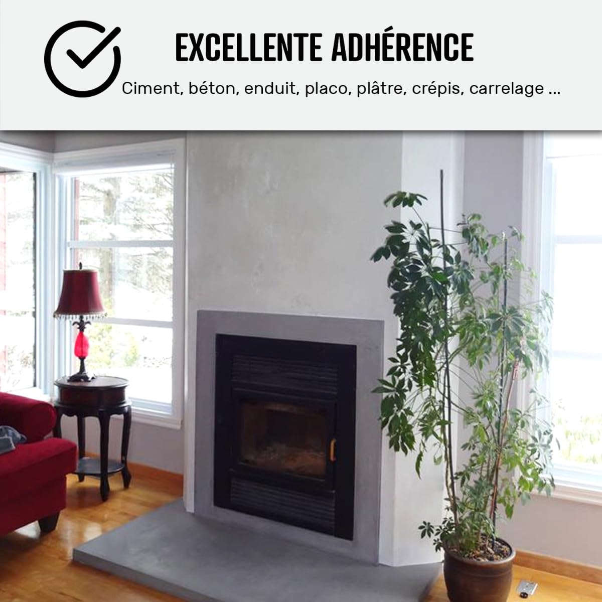 Polished Concrete Fireplace Kit - 2 m² (2 Layers) Arabica Brown - ARCANE INDUSTRIES | DIY Home Renovation & Modern Fireplace Upgrade