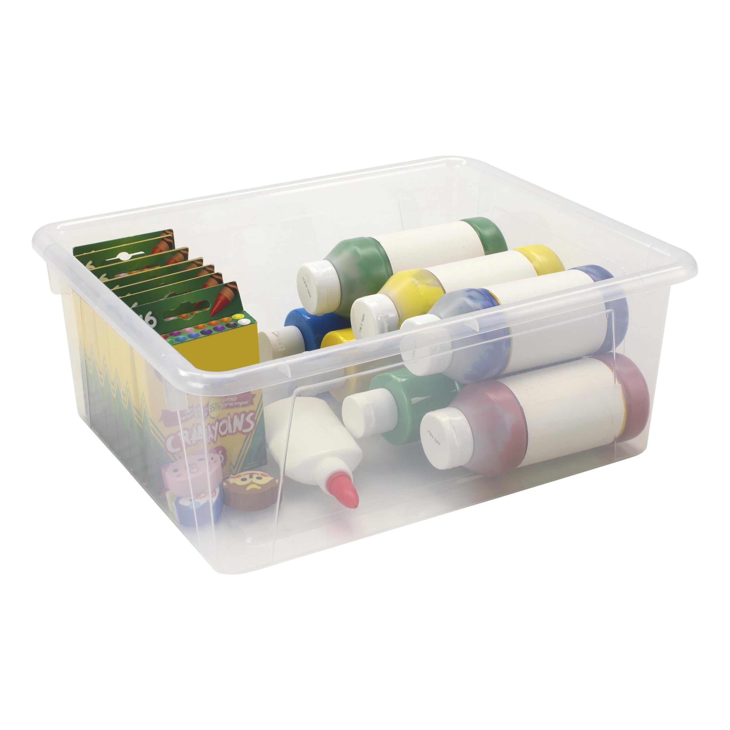 School Smart Durable Plastic Storage Tray - Letter Size Translucent Organizer for Classroom Supplies, Home Office & Craft Organization | Perfect for Teachers, Students & Home Organization