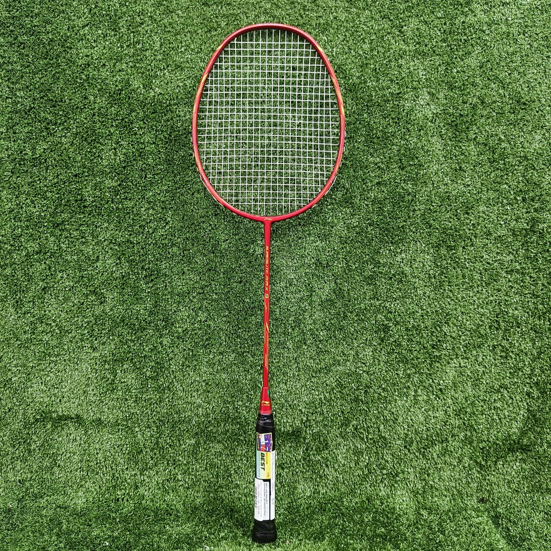 Li Ning G Force Superlite Max 9 Badminton Racket - Prestrung with Carbon Fiber Shaft (Red) | Lightweight & Durable for Professional Players | Perfect for Tournaments & Training Sessions | Made in China