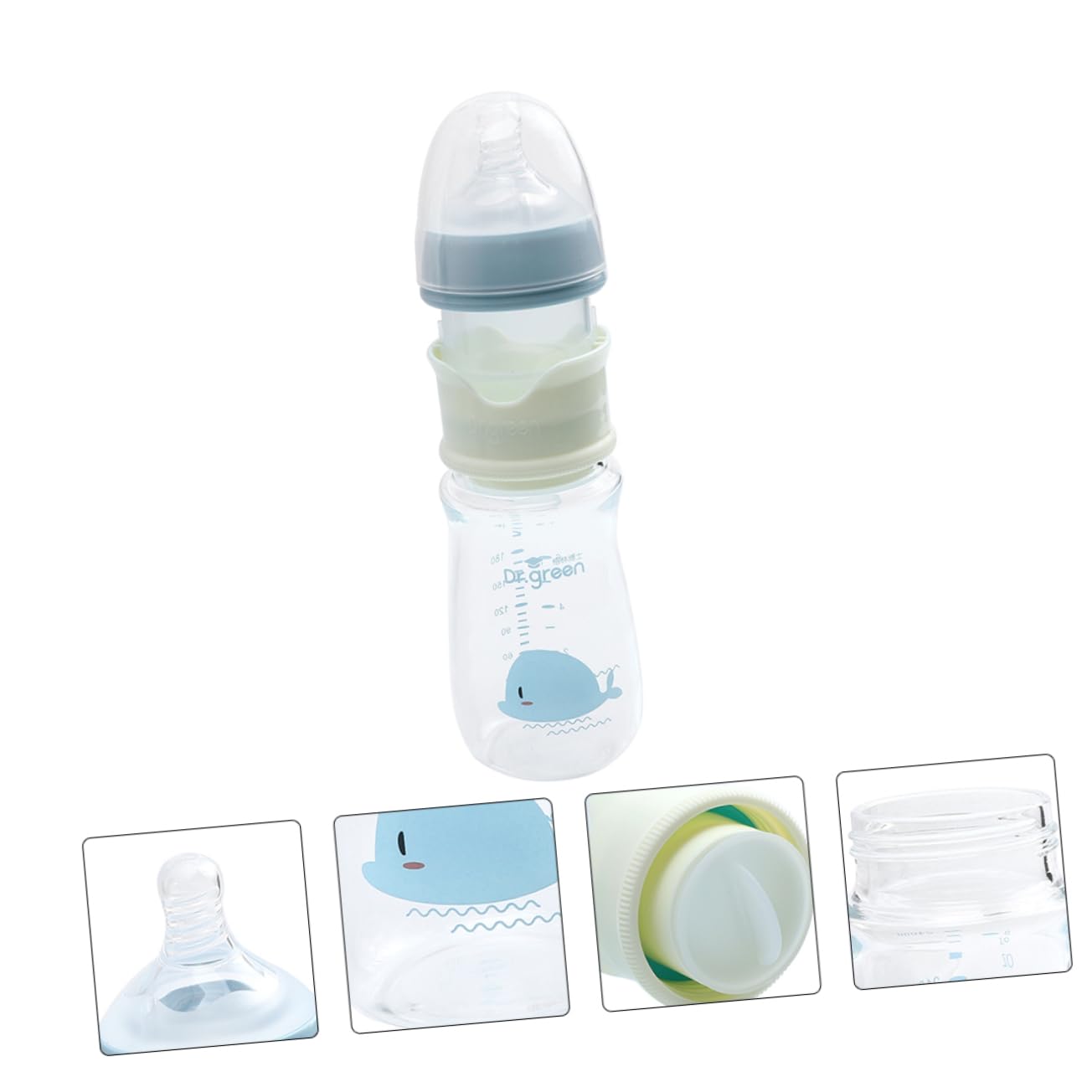 **Kichvoe 5-Piece Newborn Feeding Set - Glass Baby Bottles, Breast Milk Storage, Pacifier & Travel Powder Mixer for Infants | Ideal for Home, Travel & On-the-Go Feeding**