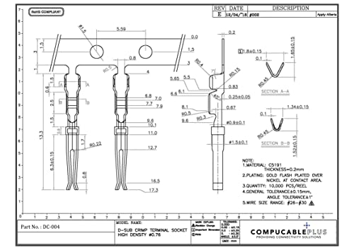 High Density D-Sub Crimp Pins - 50 PCS/Pack Female Connectors for Electronics & Industrial Use | Reliable PCB & Computer Wiring Solutions