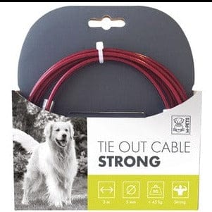 Strong M PETS Dog Tie Out Cable - Heavy Duty Up to 50 lbs (22.7 kg) for Secure Outdoor Tethering, Backyard, Camping & Training
