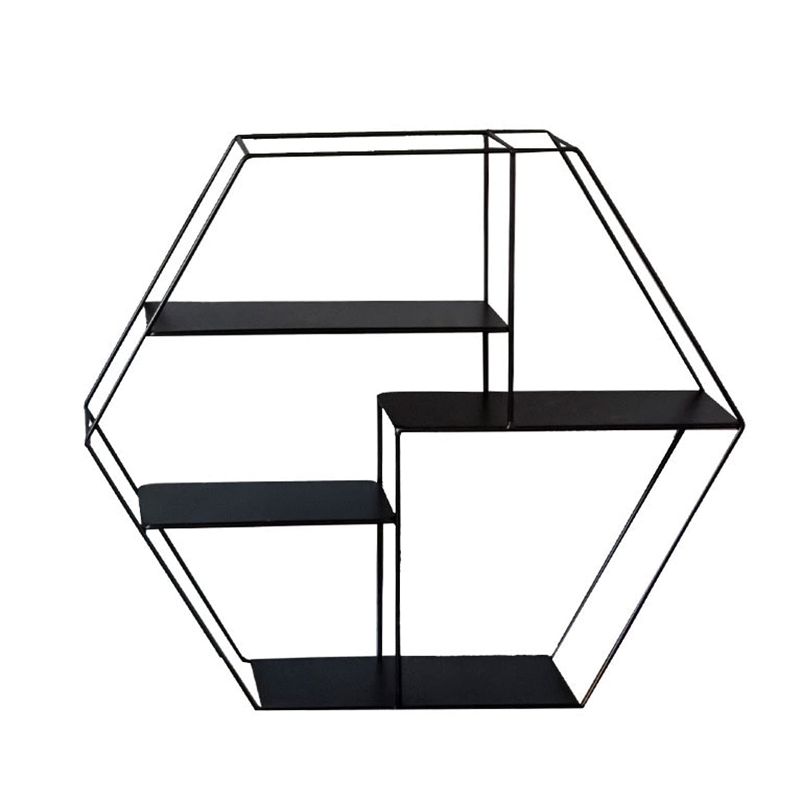Hexagon Floating Shelves Wall Mounted - Handmade Wooden Hanging Shelf for Home Decor, Plants & Photo Frames - Perfect for Living Room, Bedroom, Bathroom & Kitchen Organization