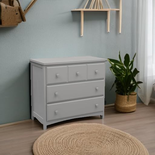 Delta Children 3-Drawer Dresser with Interlocking Drawers - Sturdy Nursery Furniture for Baby Clothes Storage, Grey - Perfect for Kids' Bedroom Organization & Nursery Decor