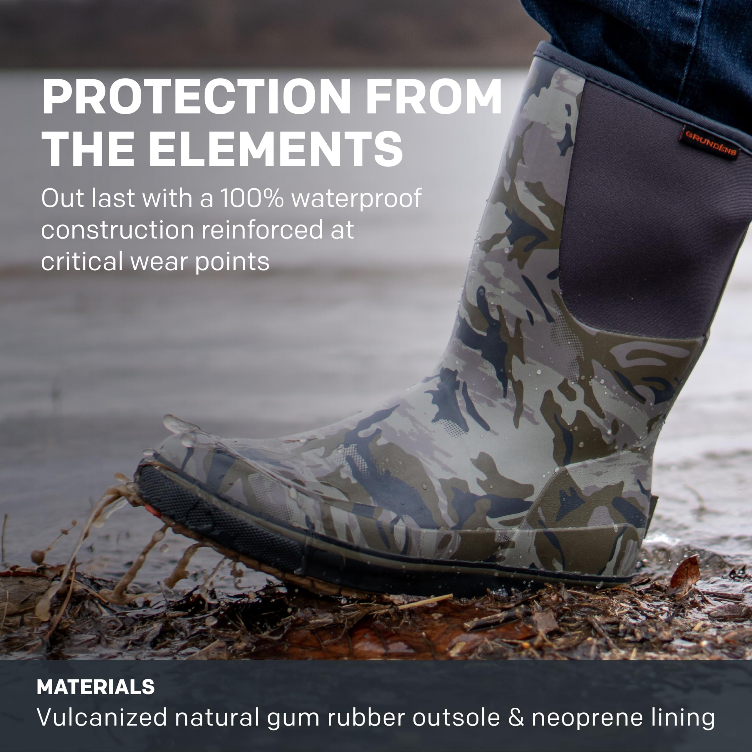 Grundéns Men’s 12” Waterproof Deck Boots - Heavy Duty Non-Slip Fishing & Work Boots for Outdoor, Boating, and Harsh Weather Conditions
