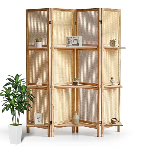 4 Panels Natural With Shelves