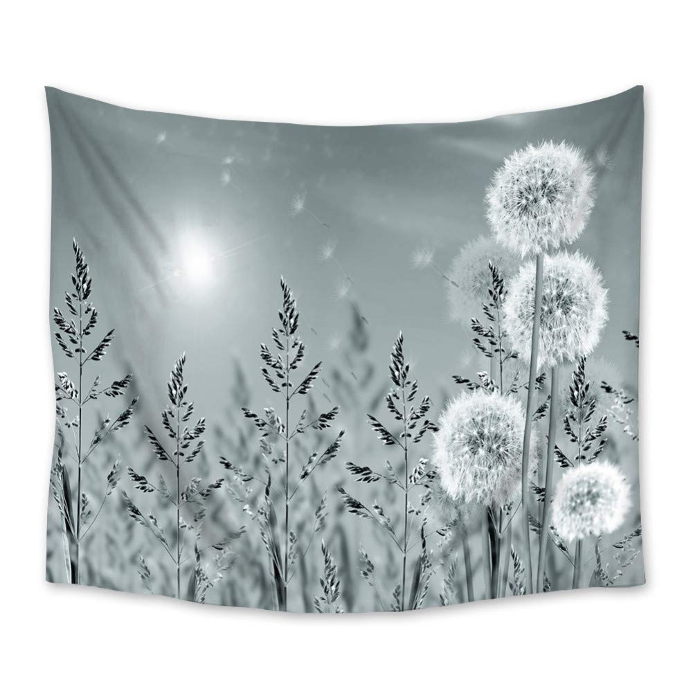 QAPZI Bohemian Dandelion Flower Moonlight Tapestry - 59x79 Inch Large Wall Hanging, Beach Mat, Yoga Blanket, Home Decor for Bedroom, Living Room & Outdoor Picnics | Polyester Art Cloth Wall Decoration
