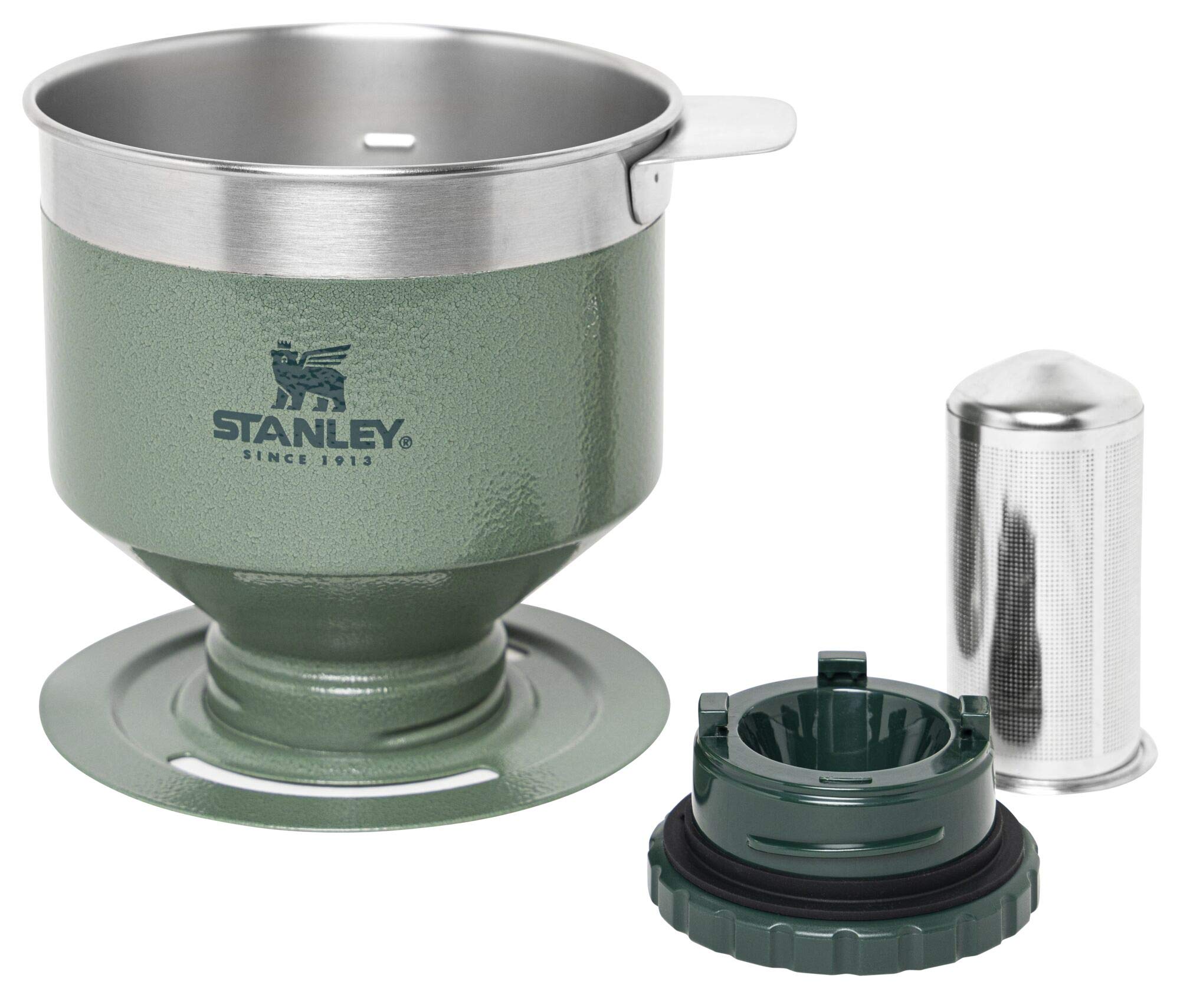Stanley Perfect Brew Pour Over Coffee Maker - Single Cup Manual Drip Coffee Maker with Reusable Stainless Steel Filter | BPA-Free | Easy to Clean | Hammertone Green | Ideal for Home, Office & Travel Use