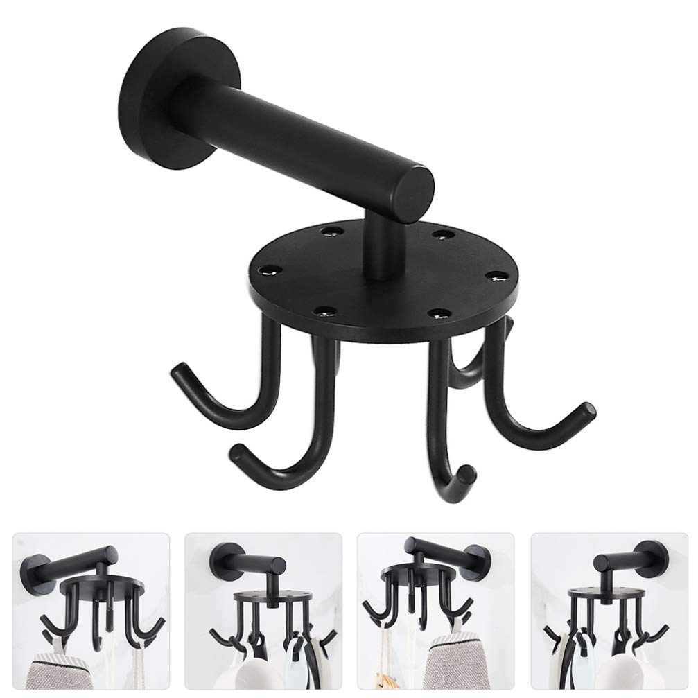 1pc Swivel Hook Aluminum Bathroom Hook - Wall Mounted Storage Hanger for Towels, Robes & Accessories | Durable & Rustproof for Bathroom, Kitchen, Bedroom Organization