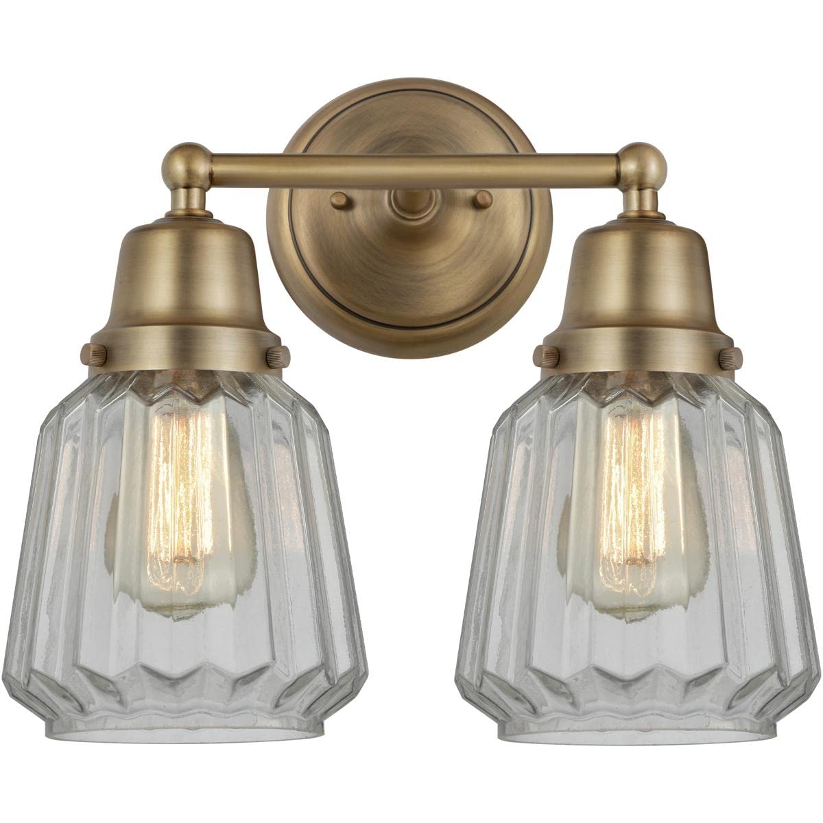 Aditi Chatham 2-Light Bathroom Vanity Light in Brushed Brass - Modern Fixture for Bathroom, Powder Room, and Dressing Area Lighting