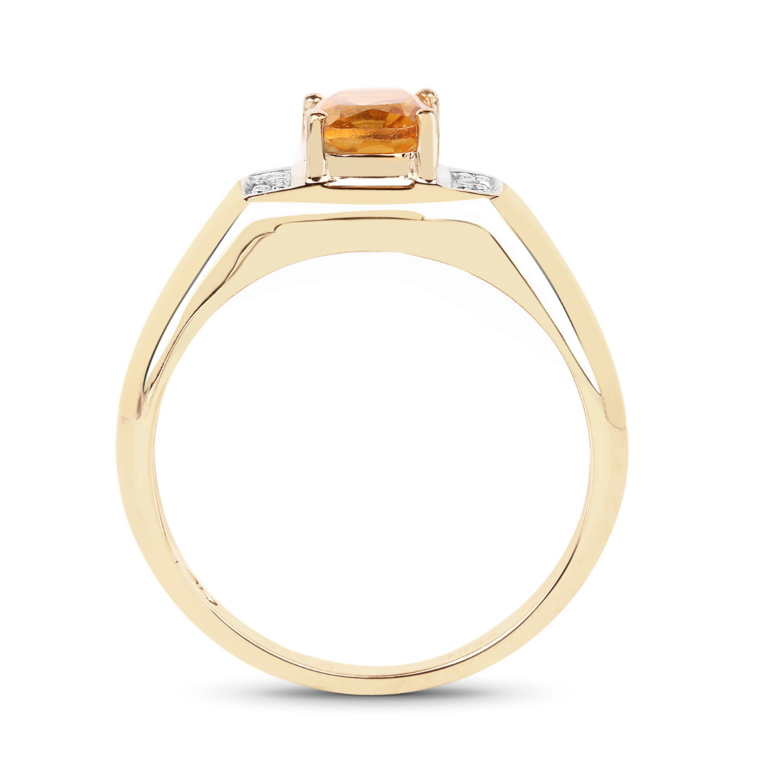 Natural Citrine & White Topaz Unisex Ring for Men & Women - Elegant Gemstone Jewelry for Everyday Wear, Gifts & Special Occasions