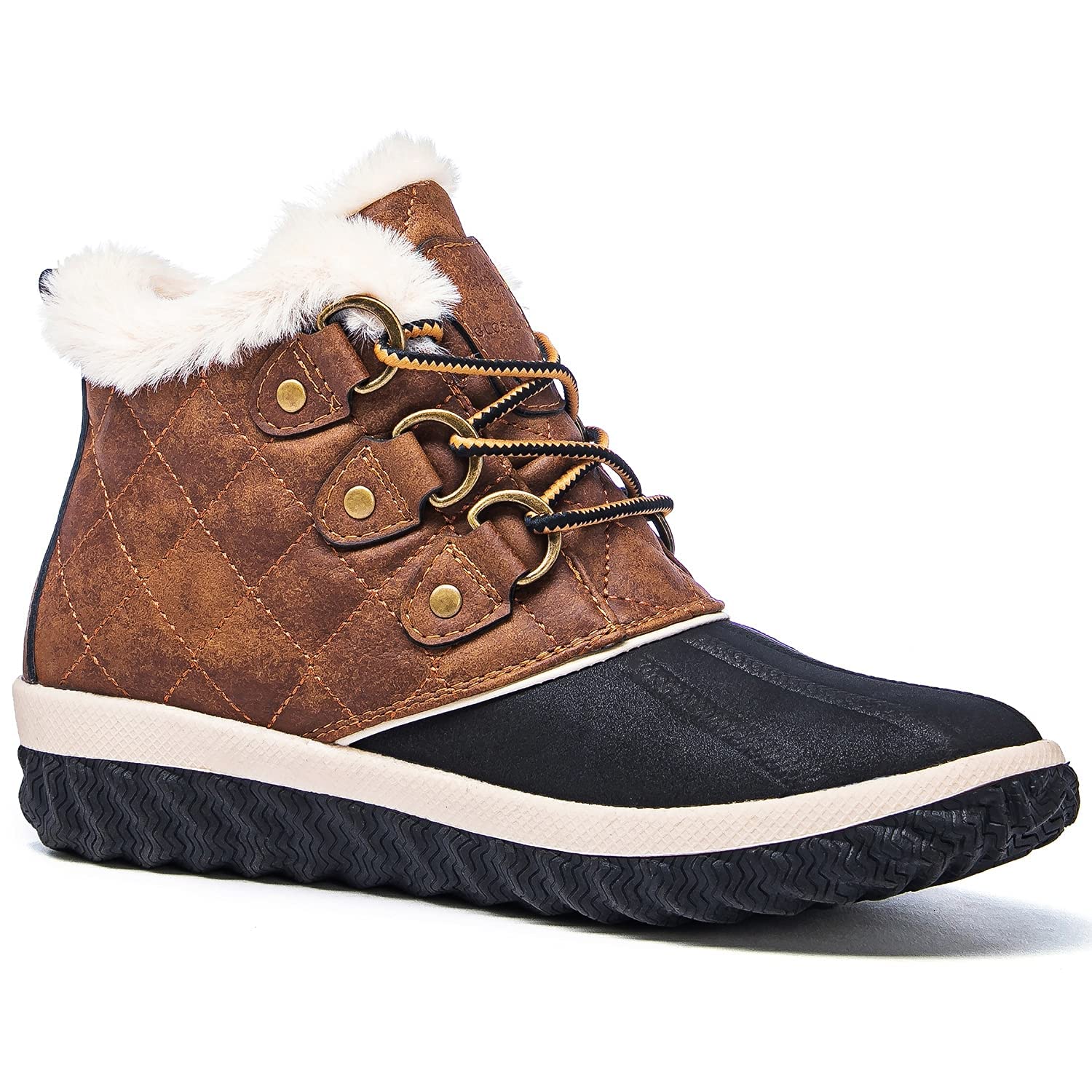 GLOBALWIN Women's Winter Ankle Boots - Waterproof Snow Boots for Women, Warm Fur Lined Slip Resistant Shoes - Perfect for Snowy Weather, Hiking & Outdoor Activities