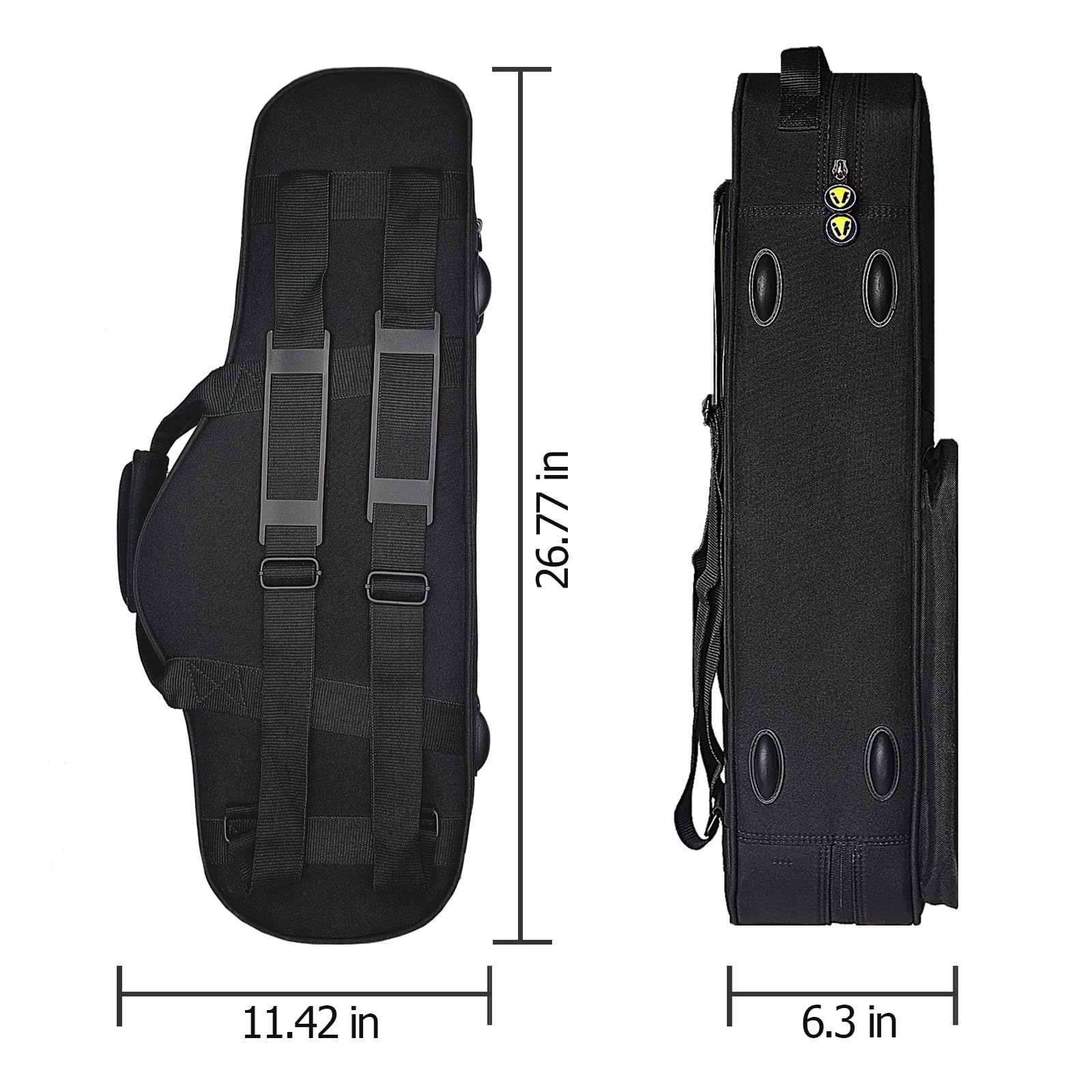 **Professional Alto Saxophone Case Backpack - Waterproof Hard Shell Padded Carrying Bag with Shoulder Straps - Durable Pressure-Proof Travel Gig Bag for Sax Accessories & Sheet Music - Perfect for School, Band Practice & Outdoor Performances (Black)**