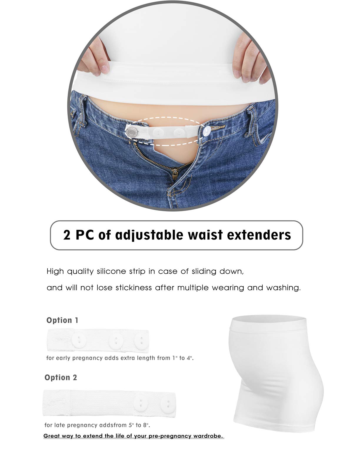Best Maternity Belly Bands for Pregnant Women - Comfortable Pregnancy Support Belt for Pants & Jeans - Postpartum Belly Wrap for Recovery - Perfect for Work, Exercise & Daily Comfort