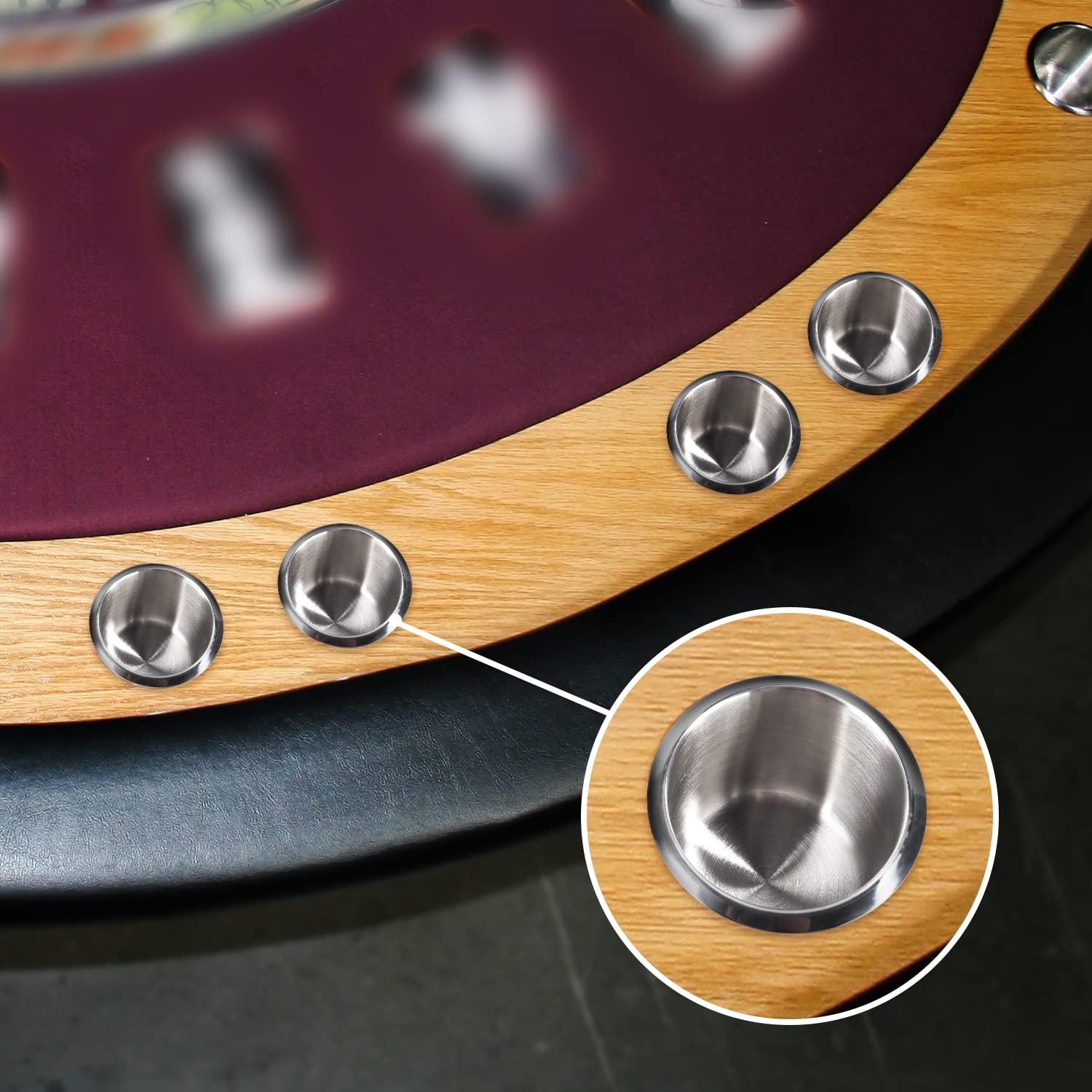 Stainless Steel Cup Holder for Poker Tables, Desks, Boats & Vehicles - GSE Games & Sports Expert | Perfect for Casino Nights, Office Work, Road Trips & Outdoor Adventures