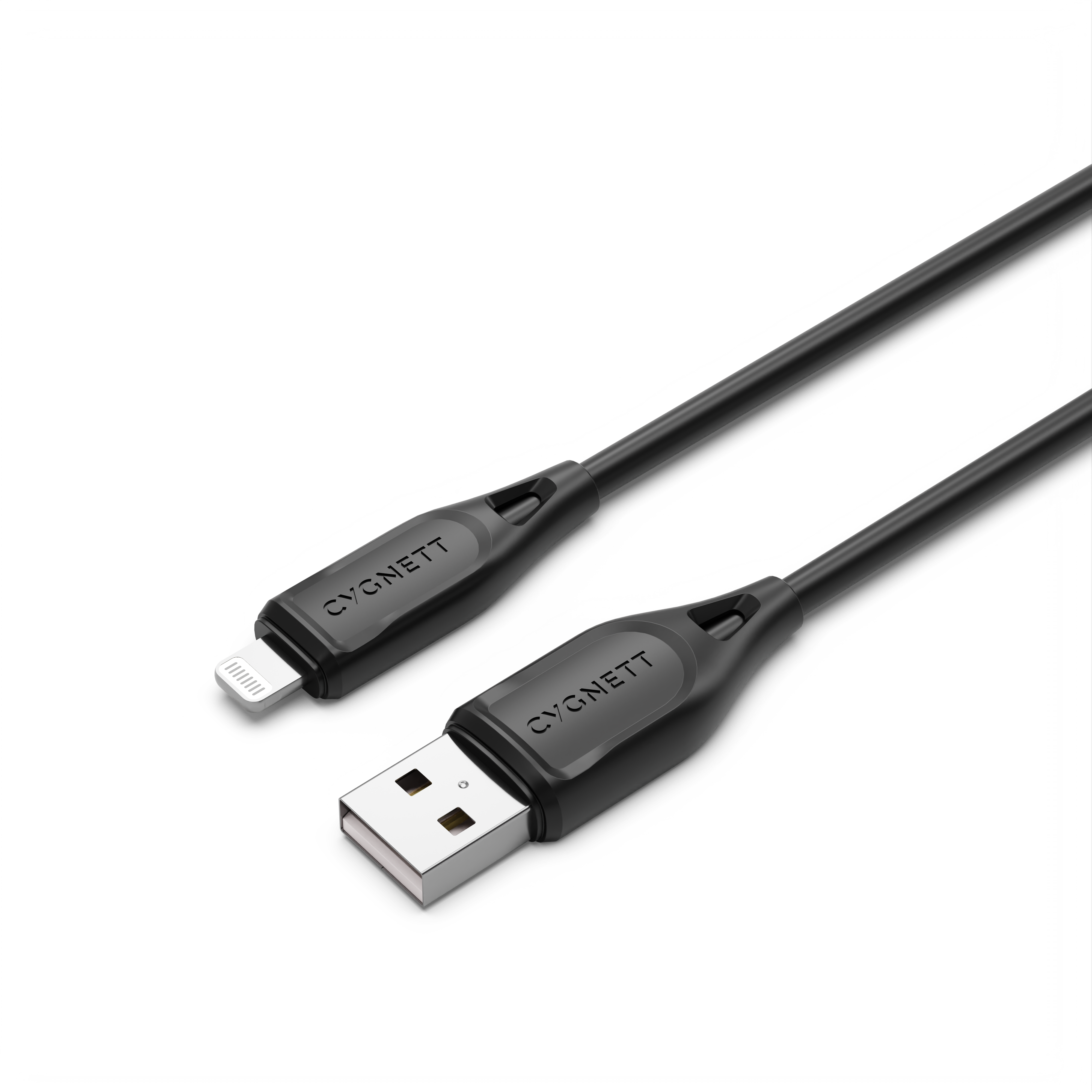 Lightning to USB A Cable 2M (6.6ft) Fast Charging Sync Cord for iPhone iPad - Durable Nylon Braided Black Cable for Home Office Car Travel Charging