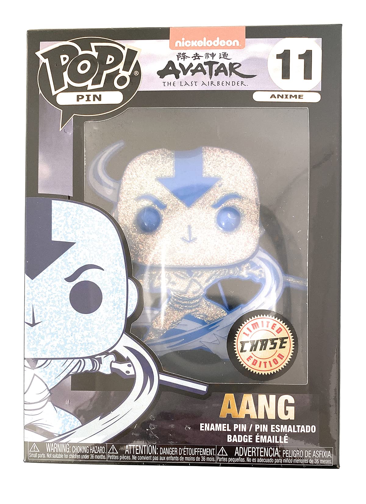 Funko Pop Pin! Avatar The Last Airbender - Aang Glitter Chase Exclusive Collectible | Perfect for Fans, Gifts & Pop Culture Displays