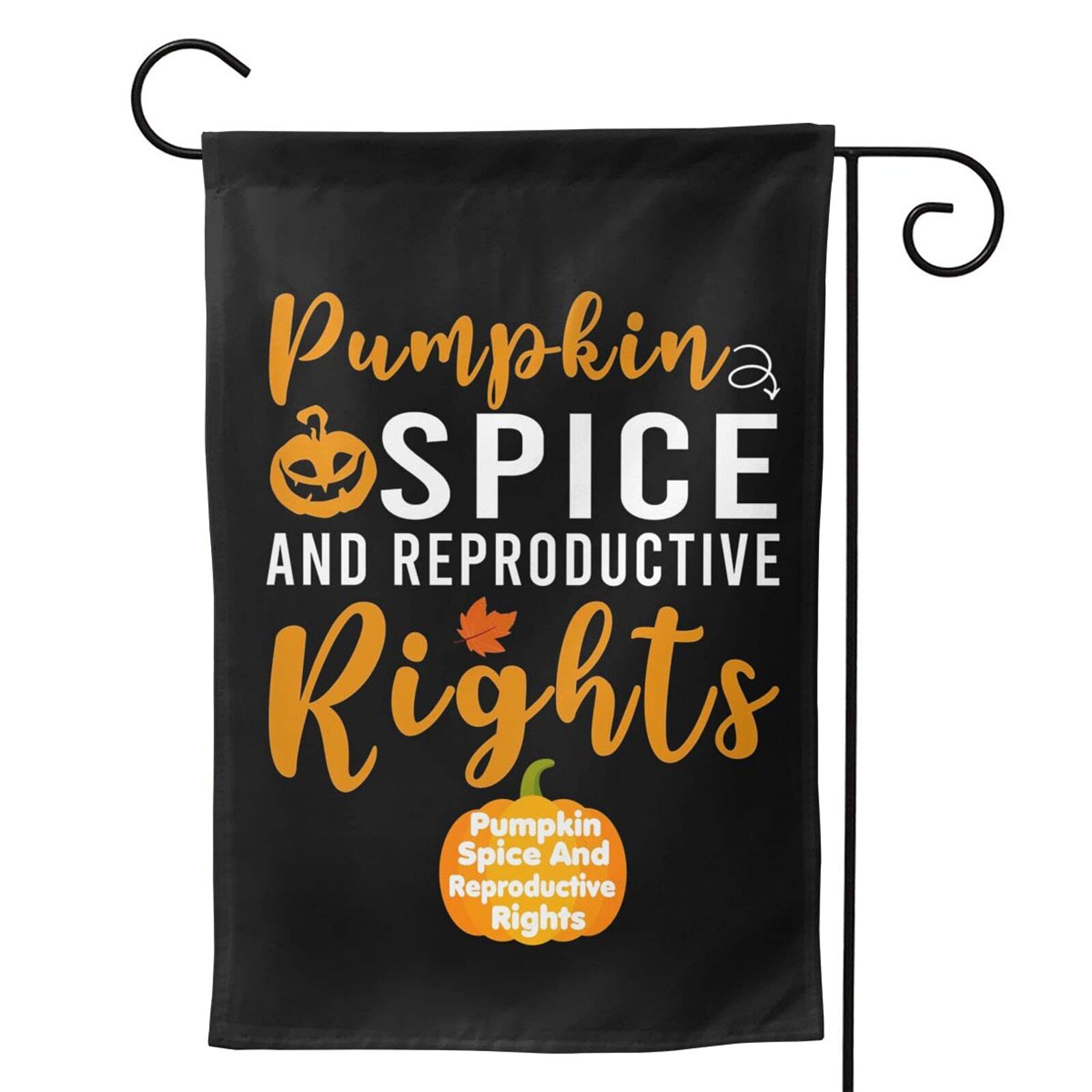HIPPOY Double-Sided Fall Garden Flag - Pumpkin & Spice Design with Feminist Choice Theme - 28x40 Inch Seasonal Outdoor Decoration for Yard, Porch, and Halloween Party Decor