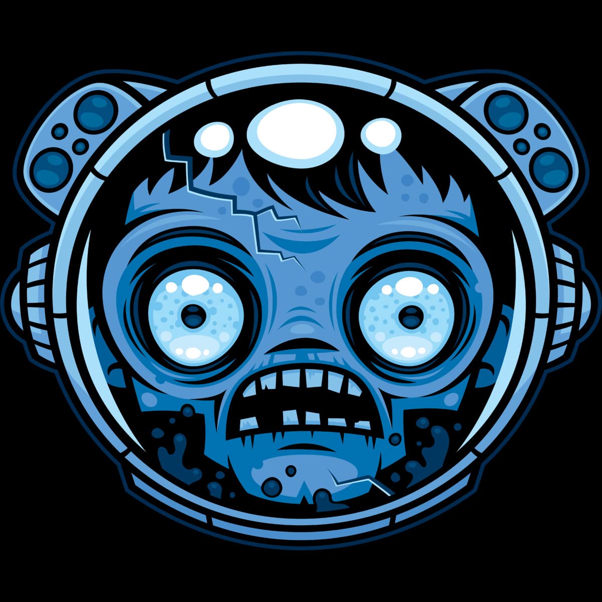 Design By Humans Men's Zombie Astronaut Graphic T-Shirt - Funny Sci-Fi Horror Novelty Tee for Halloween, Cosplay & Comic Con